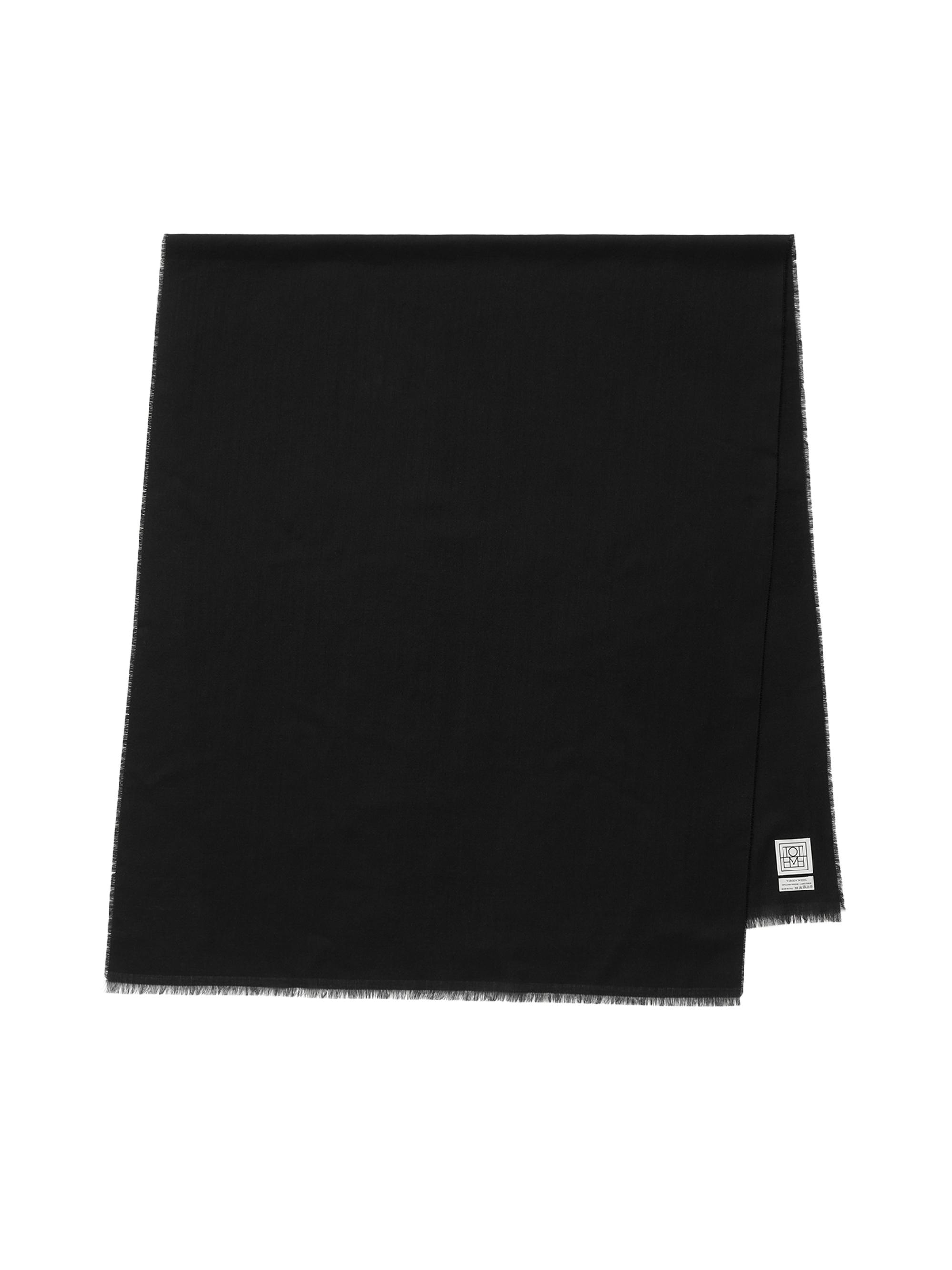 Toteme Women's Logo Wool Scarf - Black
