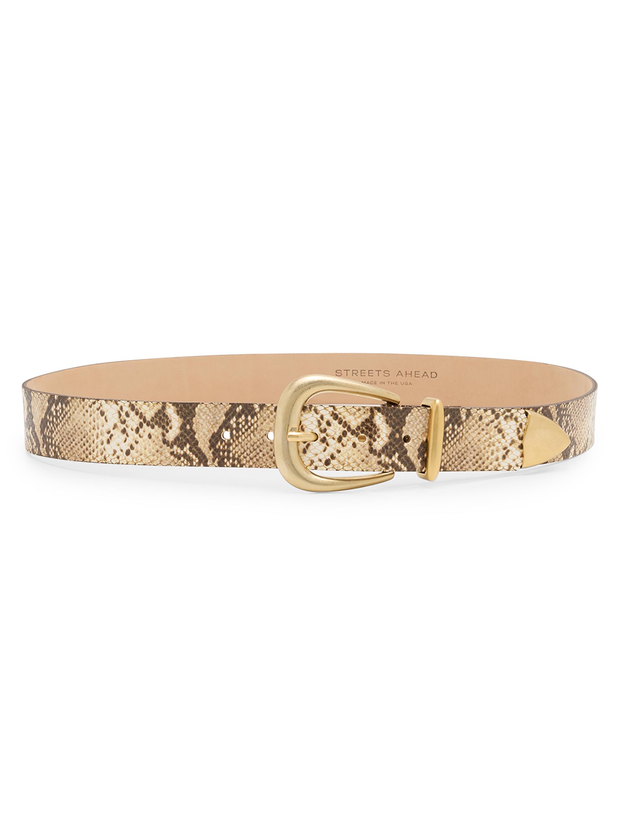 Streets Ahead Women's June Snake-Embossed Leather Belt - Animal