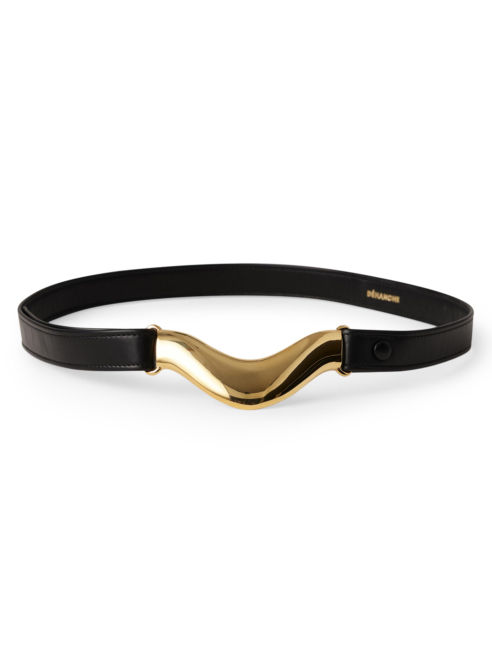 Déhanche Women's Brancusi Cut-To-Size Leather Belt - Black Gold