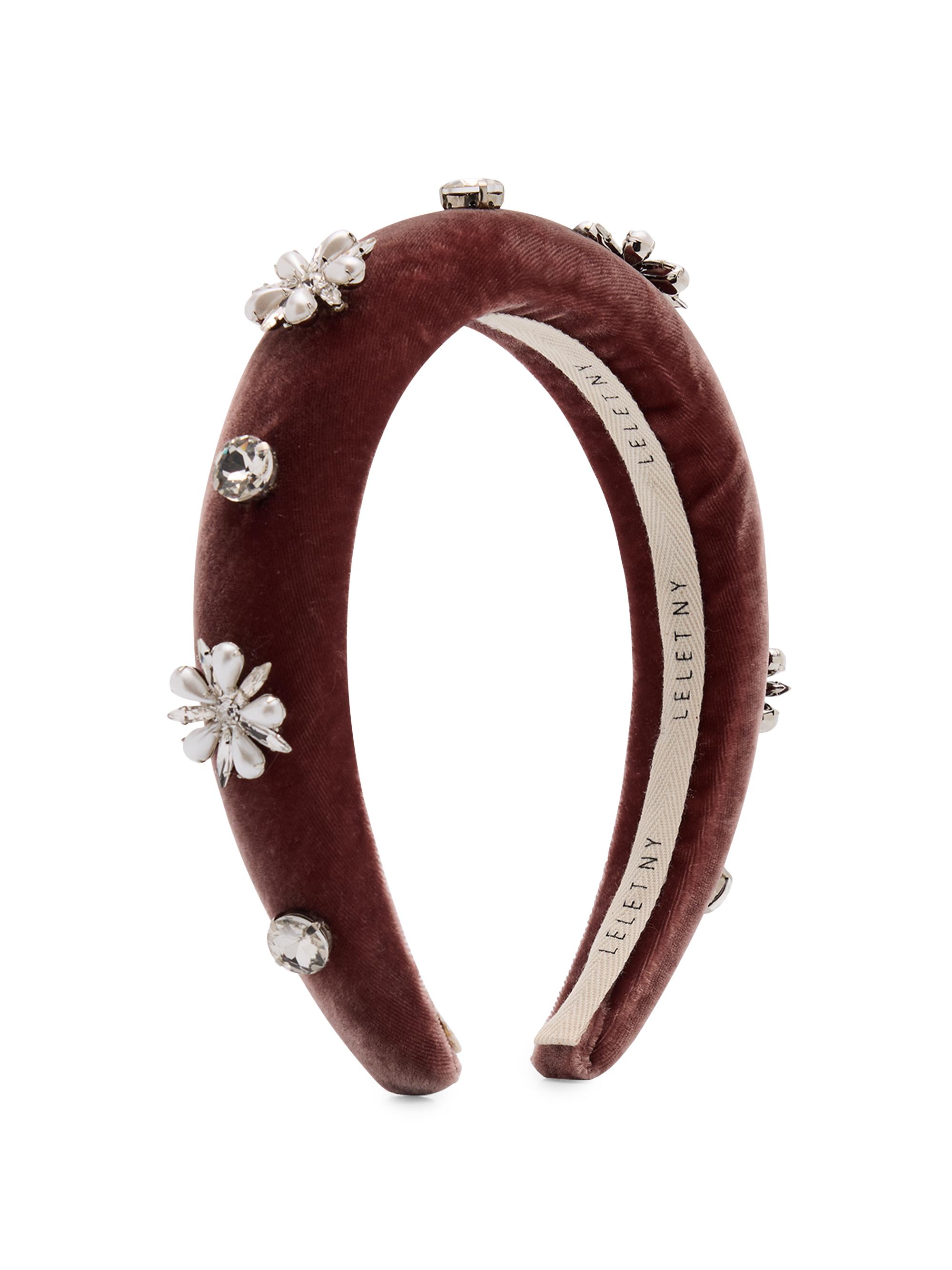 Lelet NY Women's Annie Embellished Velvet Headband - Purple