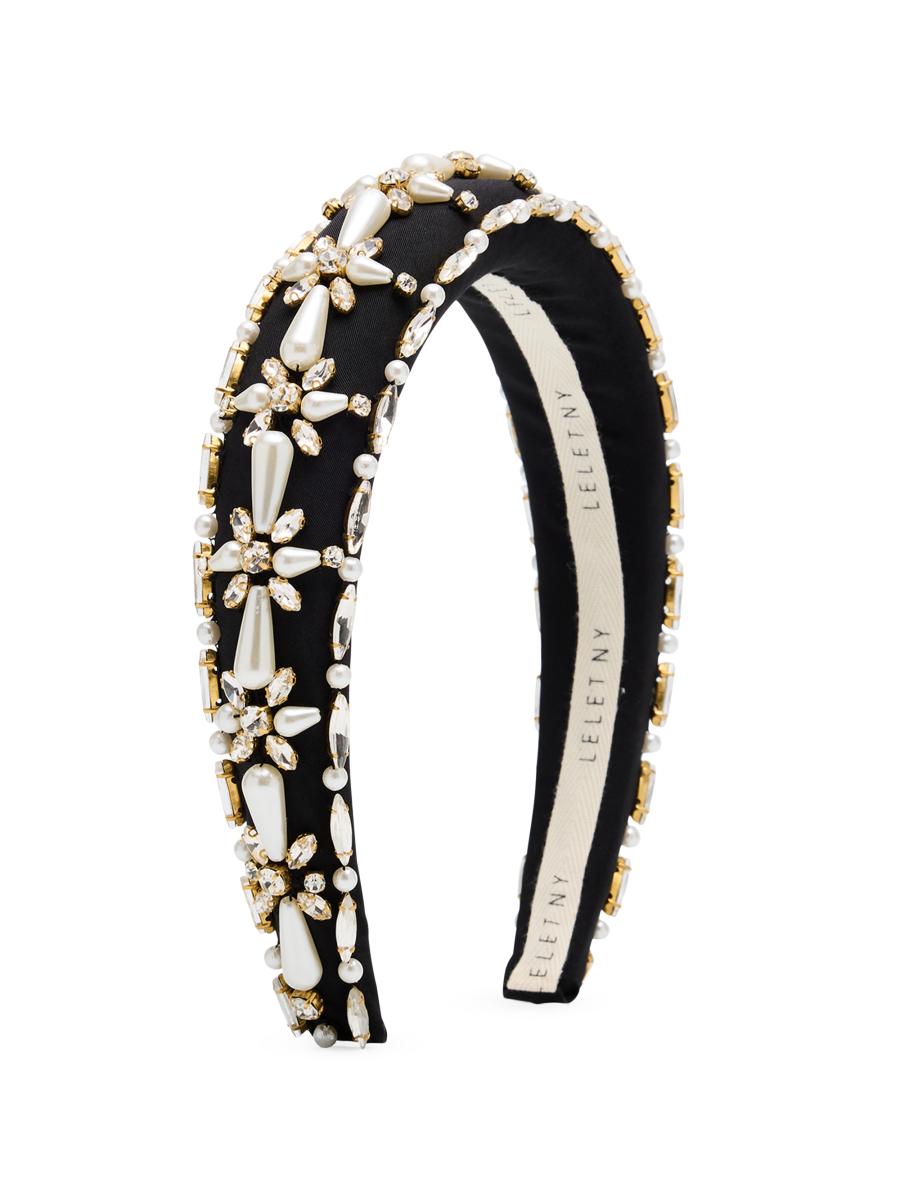 Lelet NY Annie Embellished Satin Headband | Saks Fifth Avenue