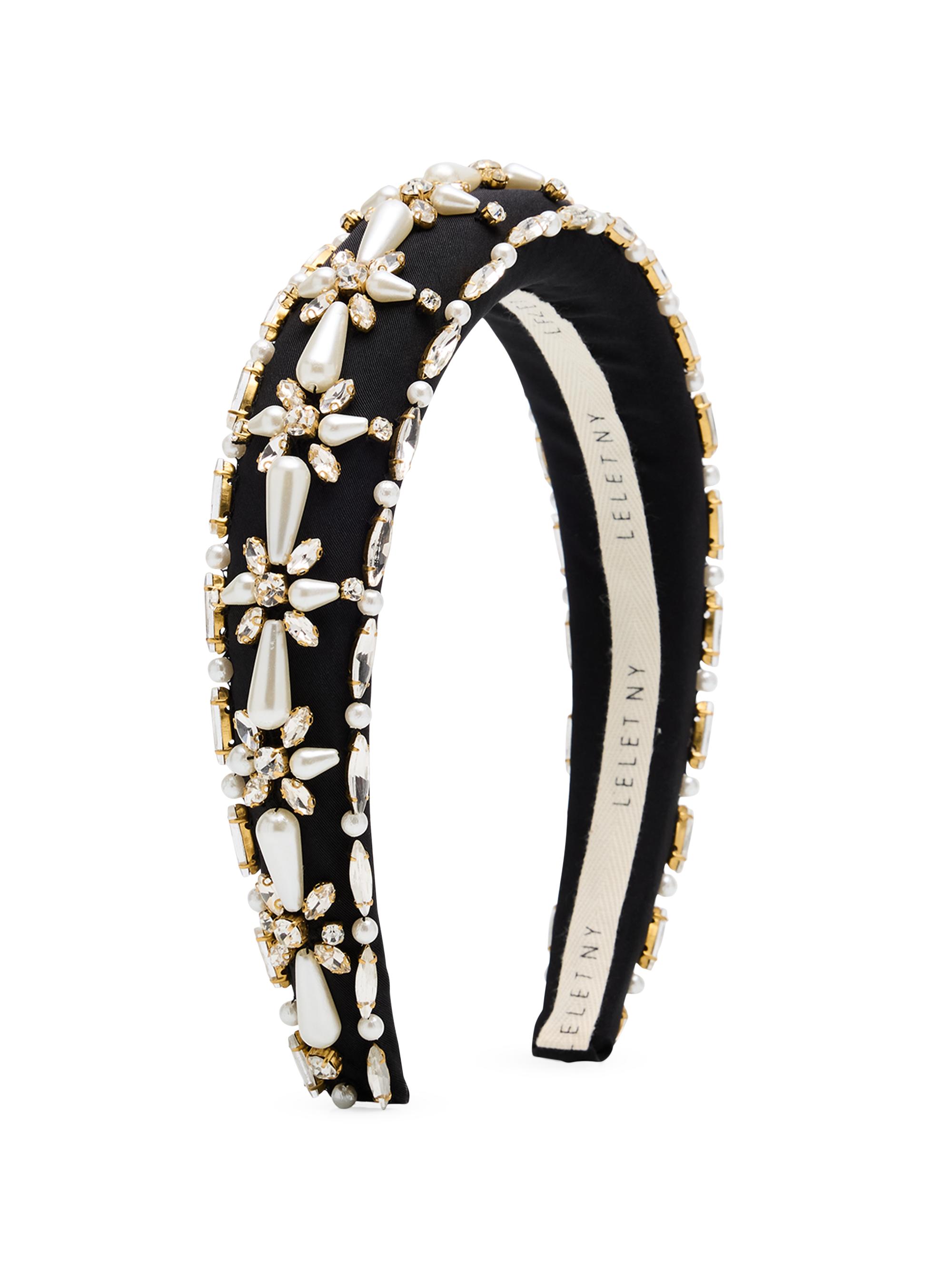 Lelet NY Women's Annie Embellished Satin Headband - Black