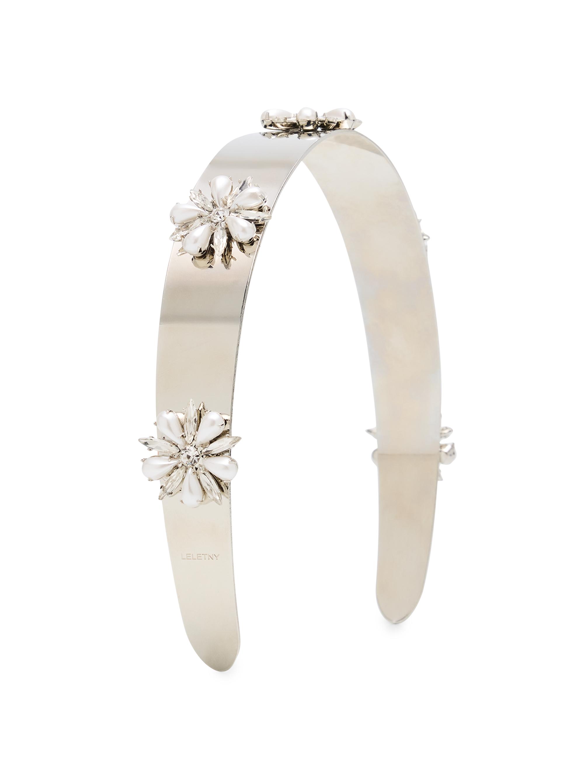 Lelet NY Women's Liv Embellished Stainless Steel Headband - Silver