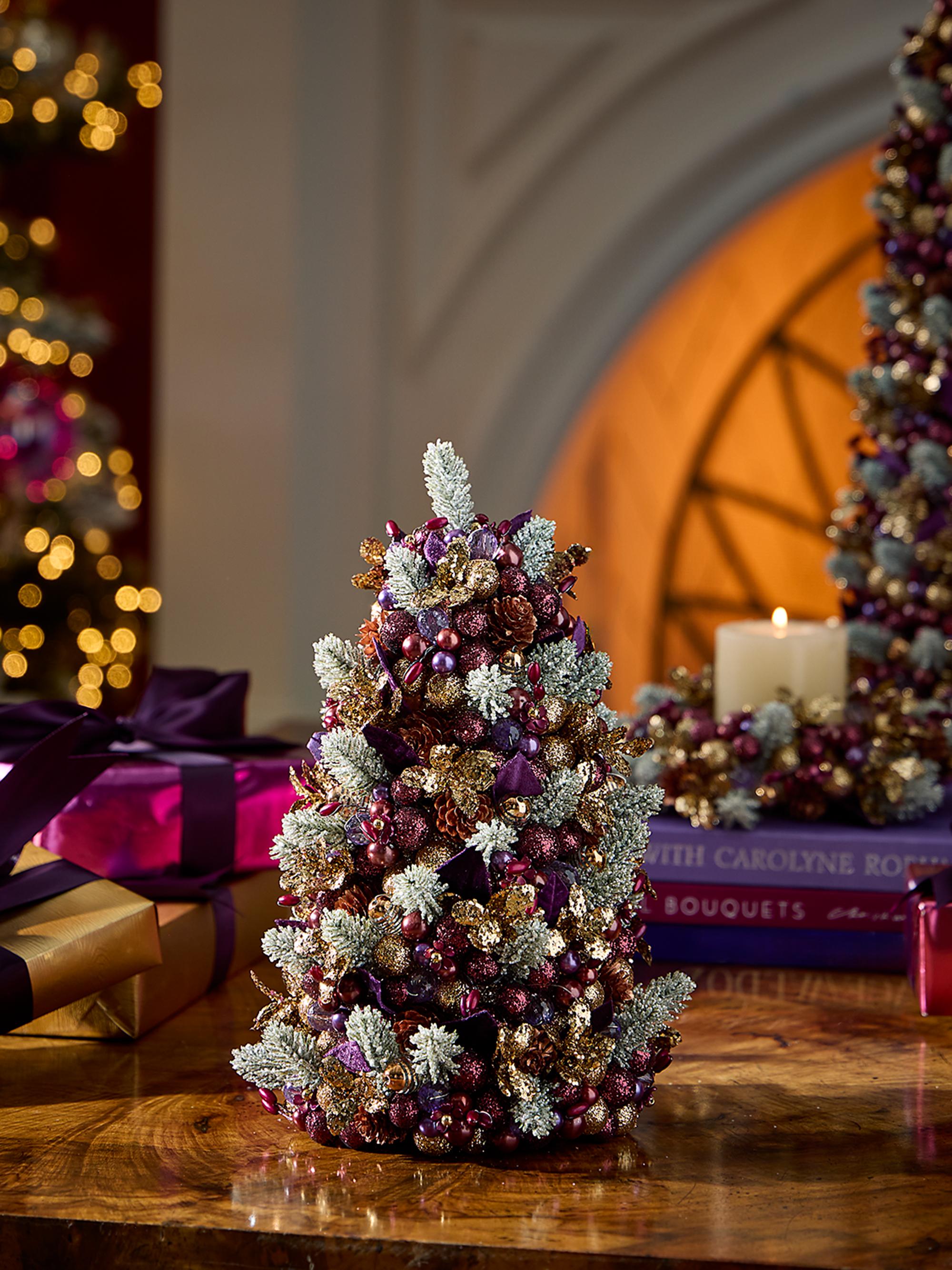 Salzburg Creations Frosted Plum Tabletop Faux Christmas Tree