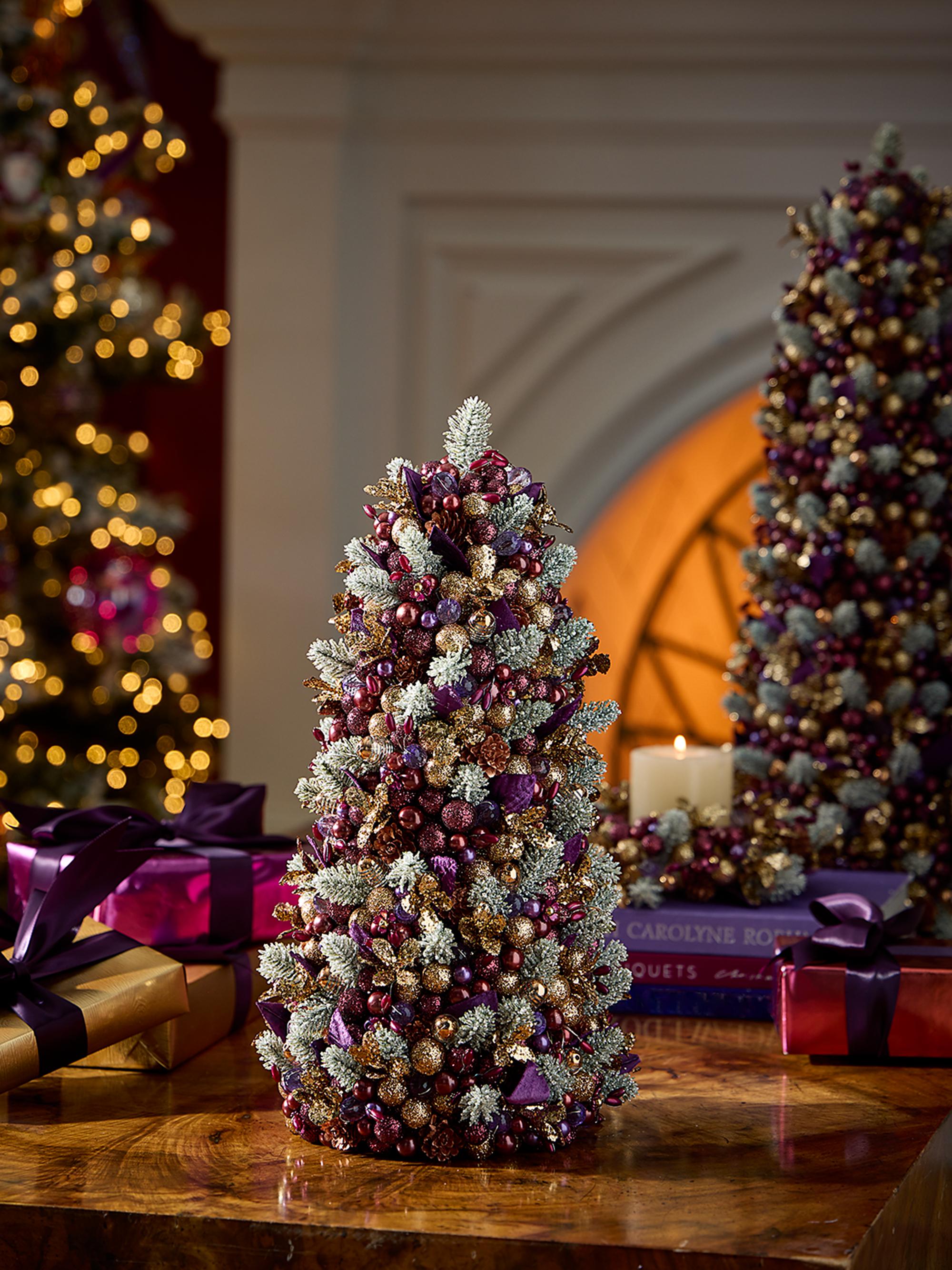 Salzburg Creations Frosted Plum Tabletop Faux Christmas Tree