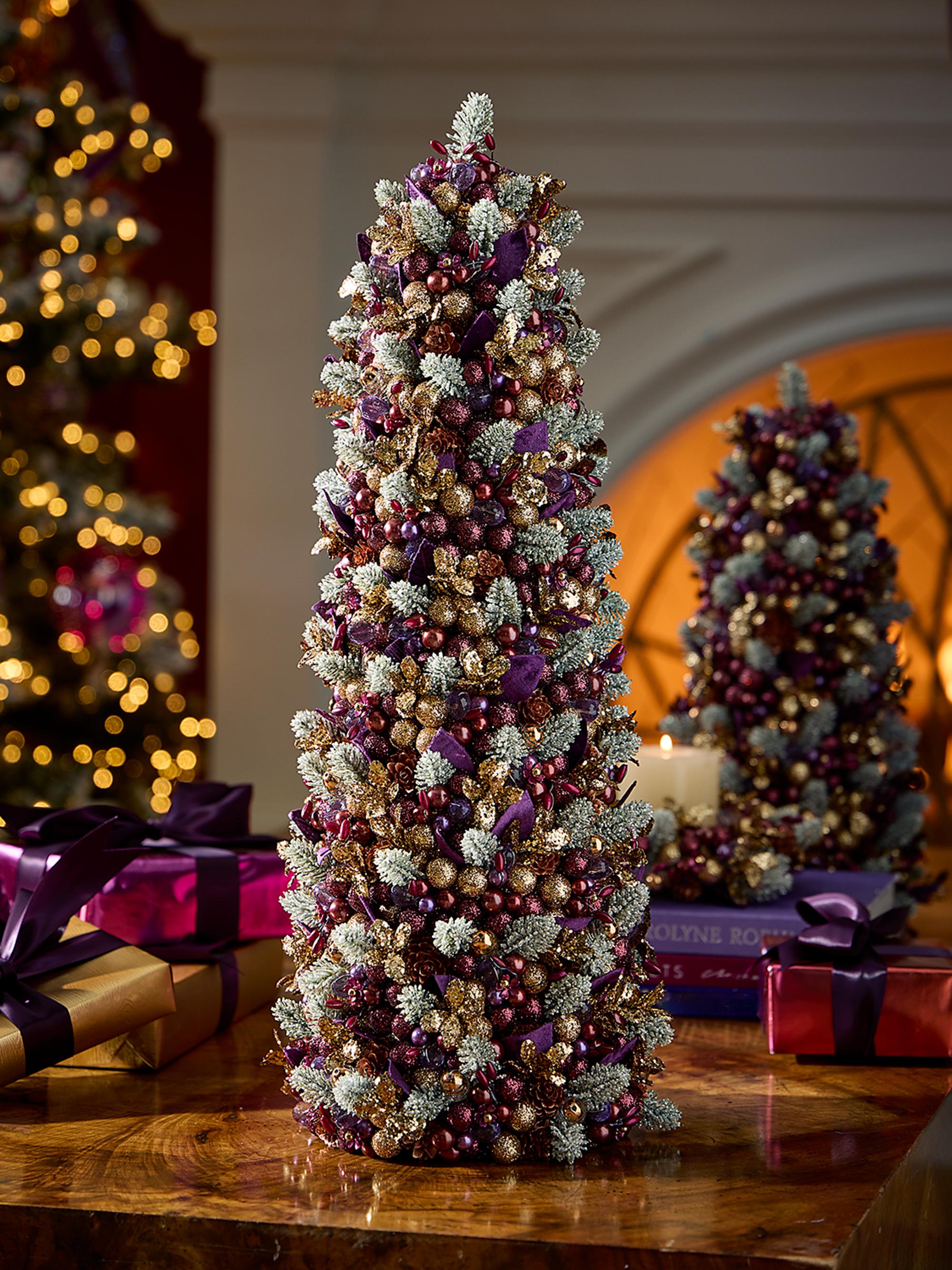 Salzburg Creations Frosted Plum Tabletop Faux Christmas Tree