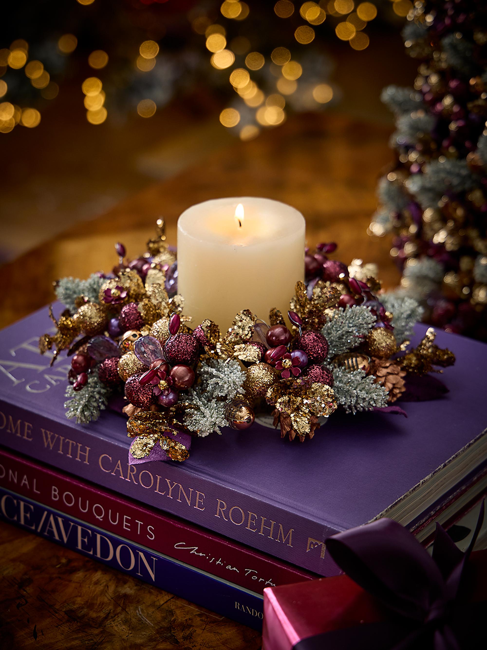 Salzburg Creations Frosted Plum Candle Wreath