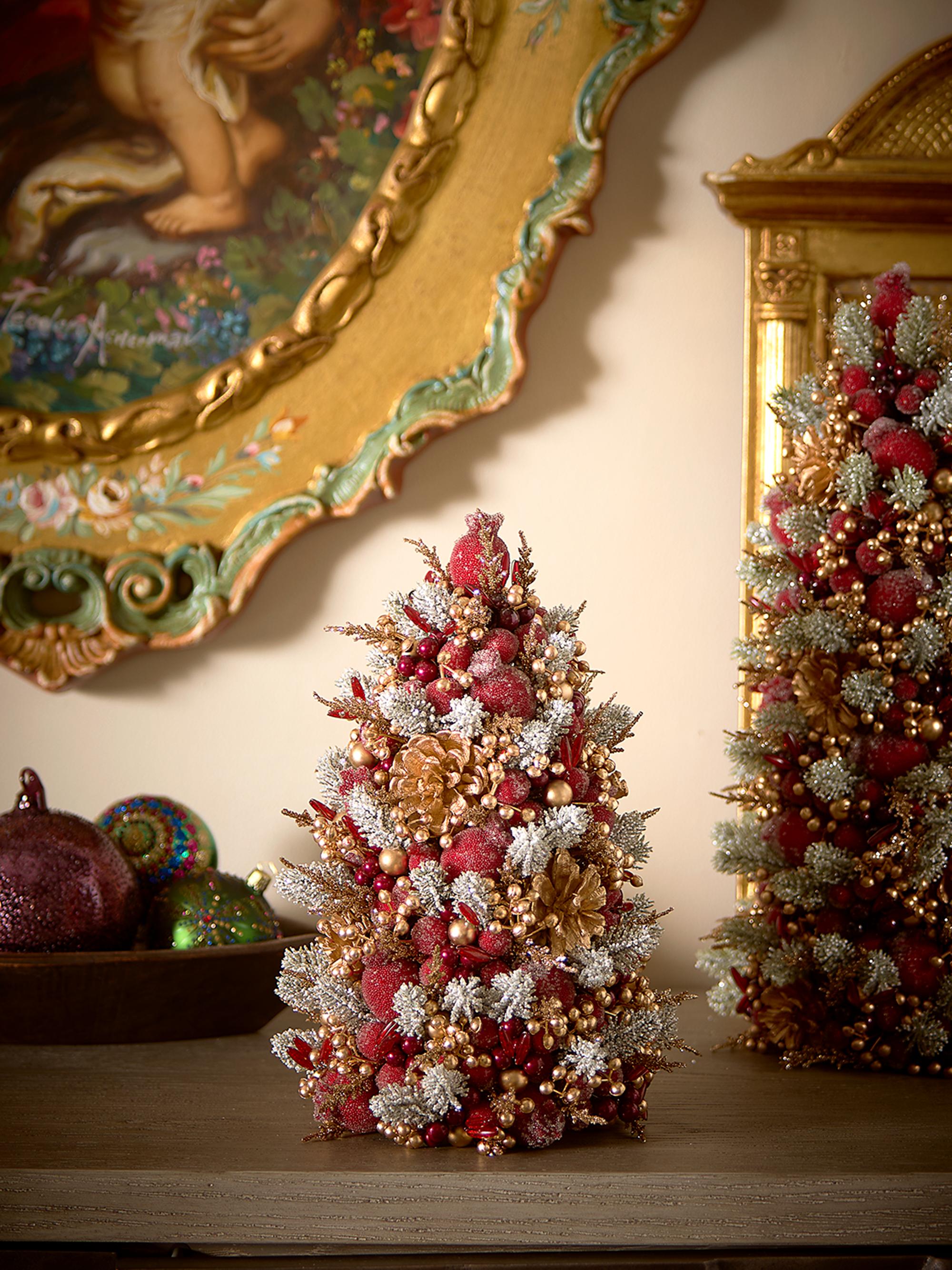 Salzburg Creations Glittering Garnet Tabletop Faux Christmas Tree