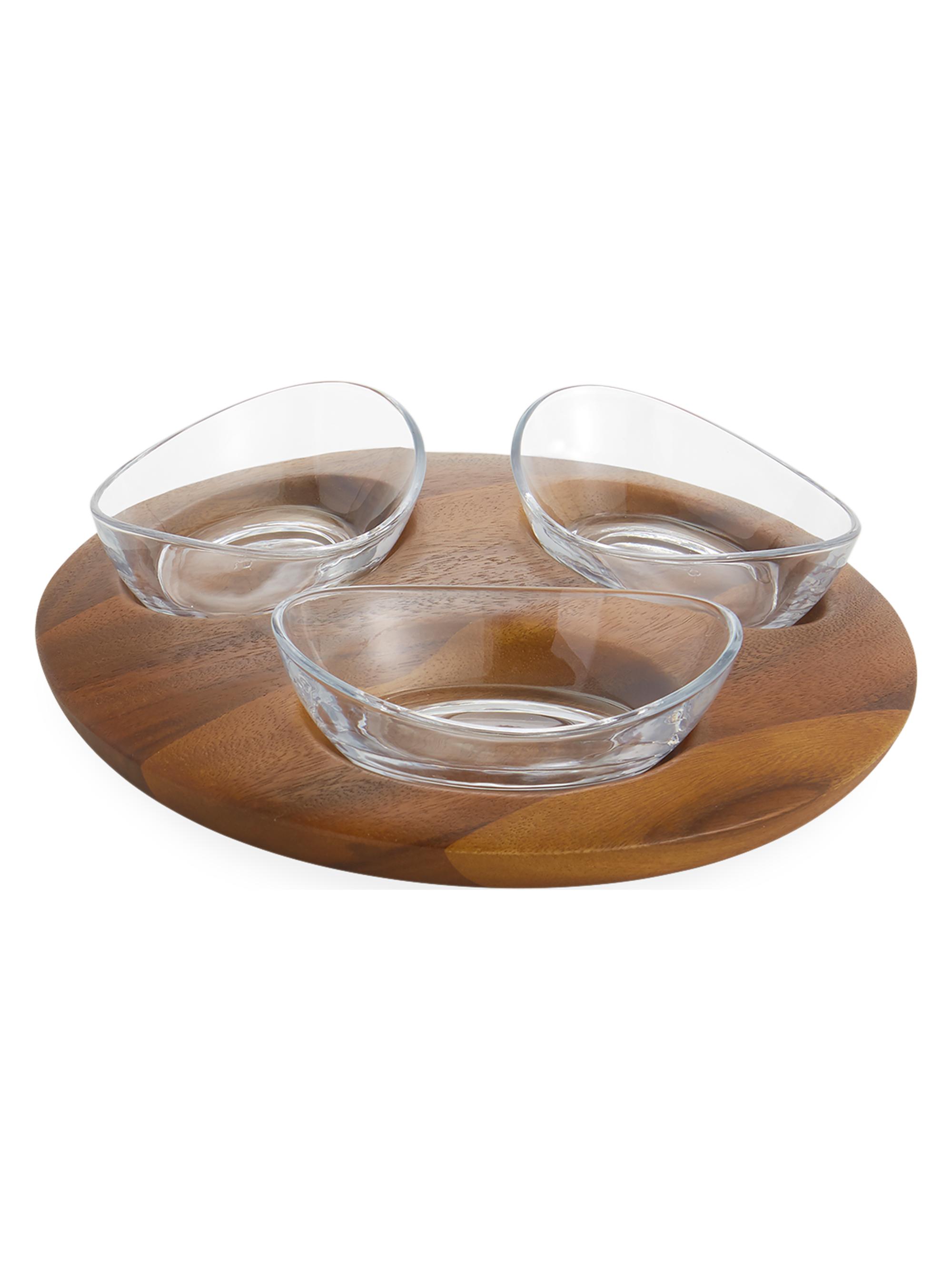 Nambé Vie Triple Snack Platter - Brown