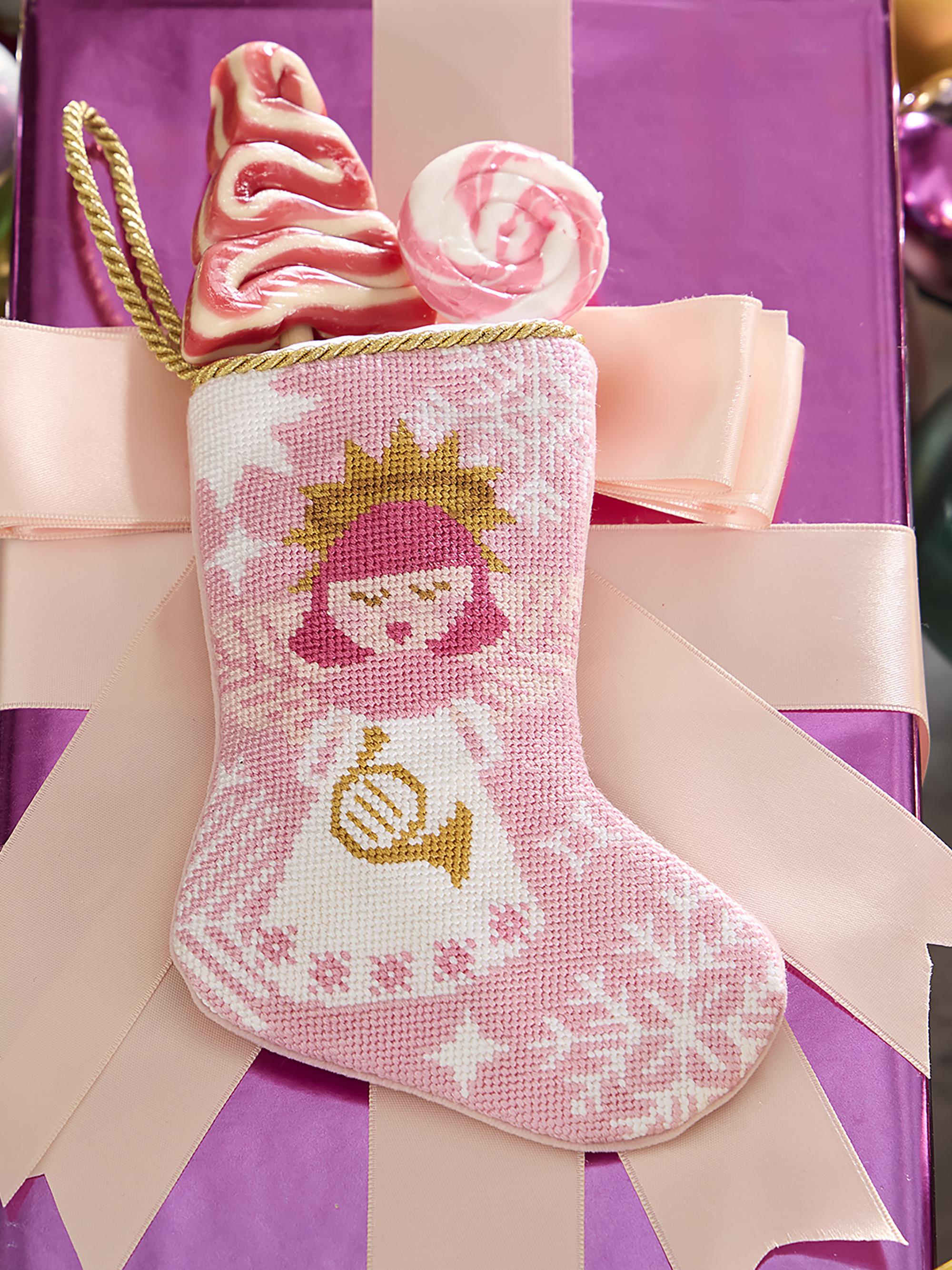 Bauble Stockings Angels on High Needlepoint Mini Stocking Ornament