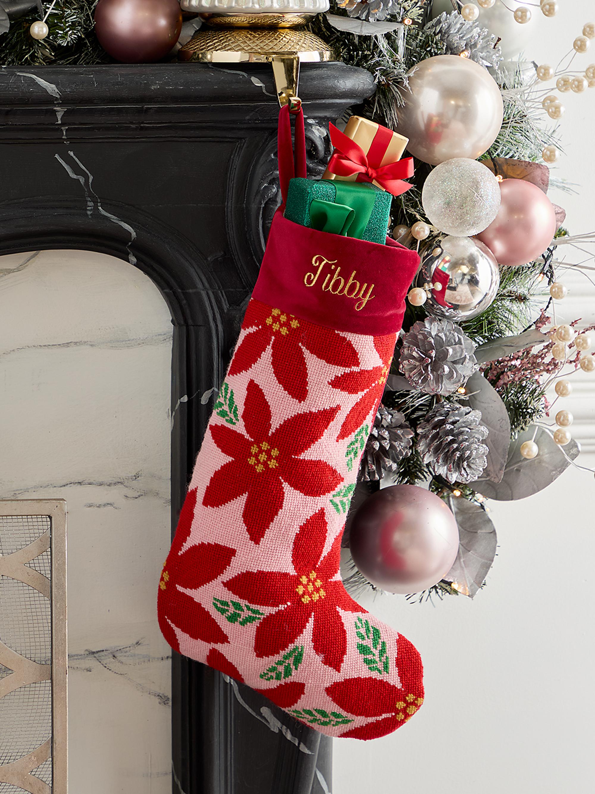 Bauble Stockings Fa-LaLa's Poinsettias Christmas Stocking