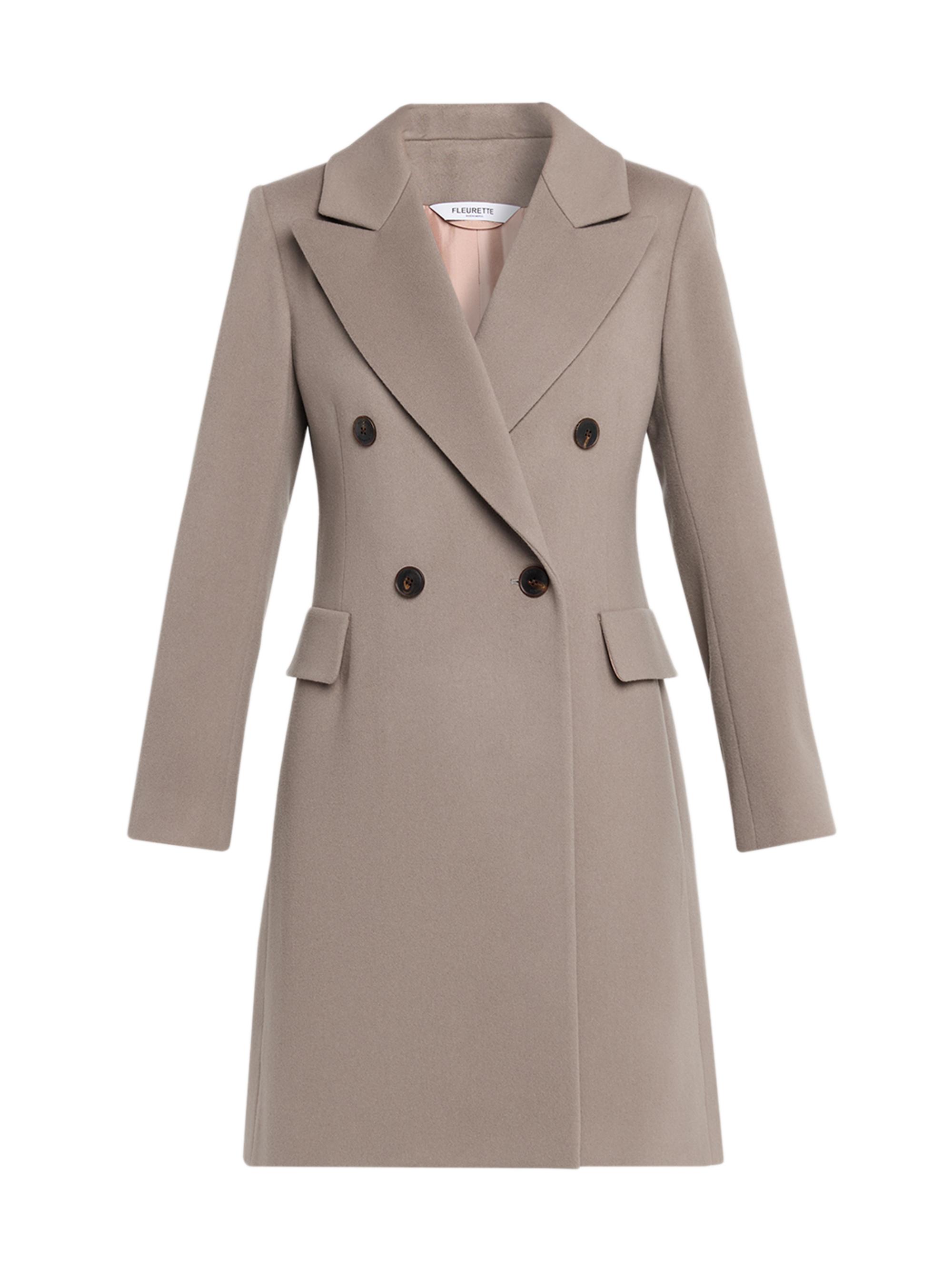 Fleurette Women's Kaia Wool Double-Breasted Coat - Taupe
