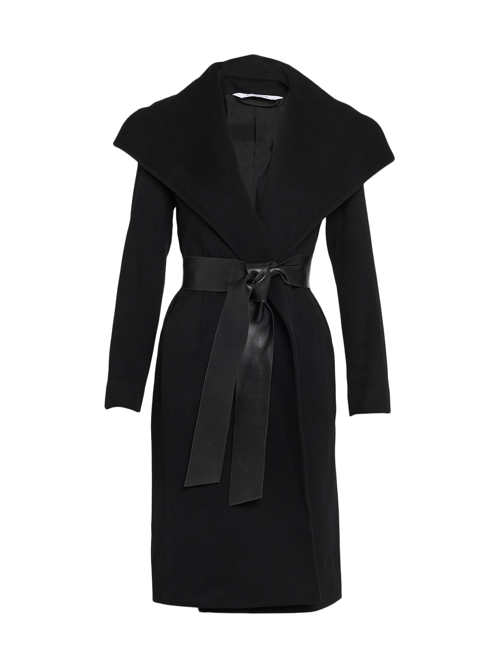 Fleurette Women's Gemma Wool Wrap Coat - Black