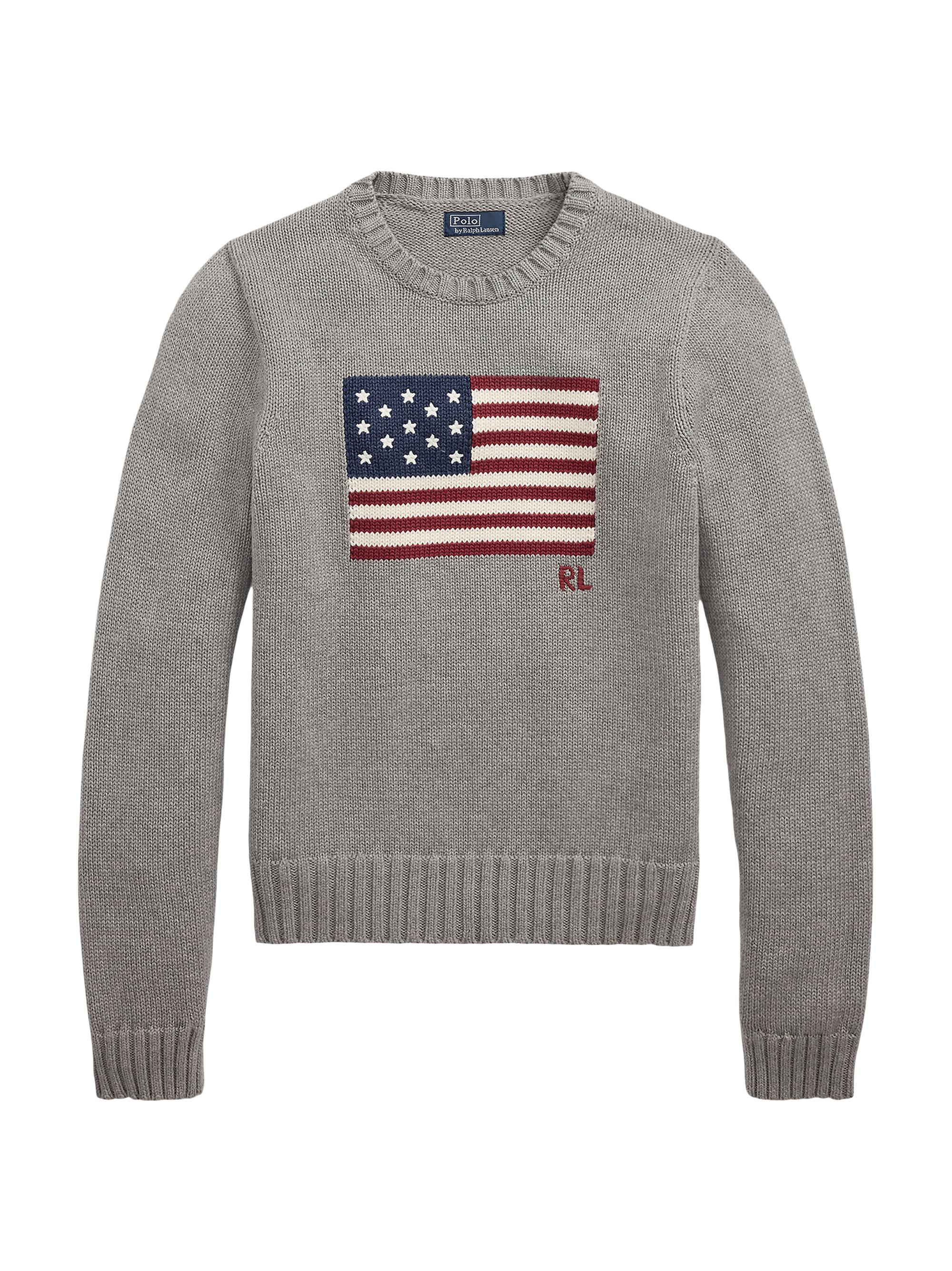 Polo Ralph Lauren Flag Cotton Crewneck Sweater | Saks Fifth Avenue