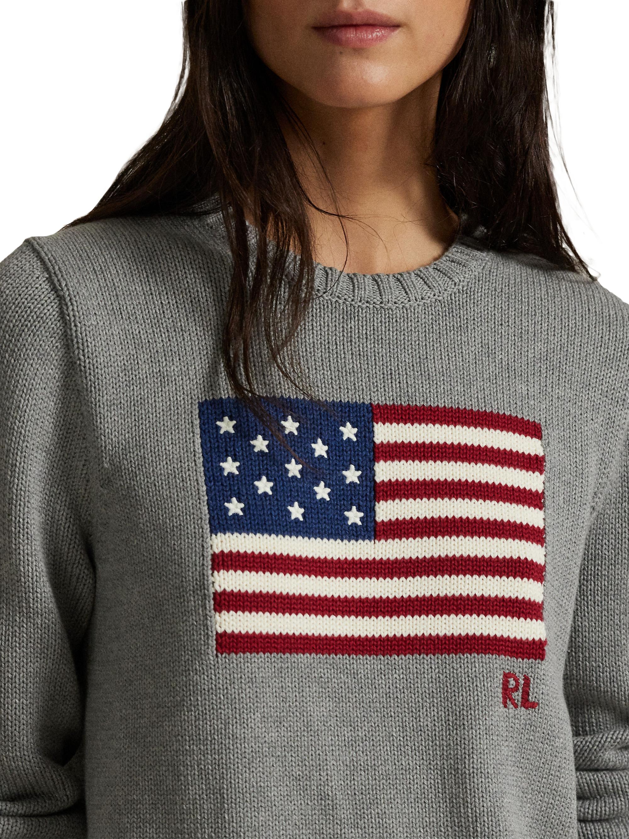 Polo Ralph Lauren Flag Cotton Crewneck Sweater | Saks Fifth Avenue