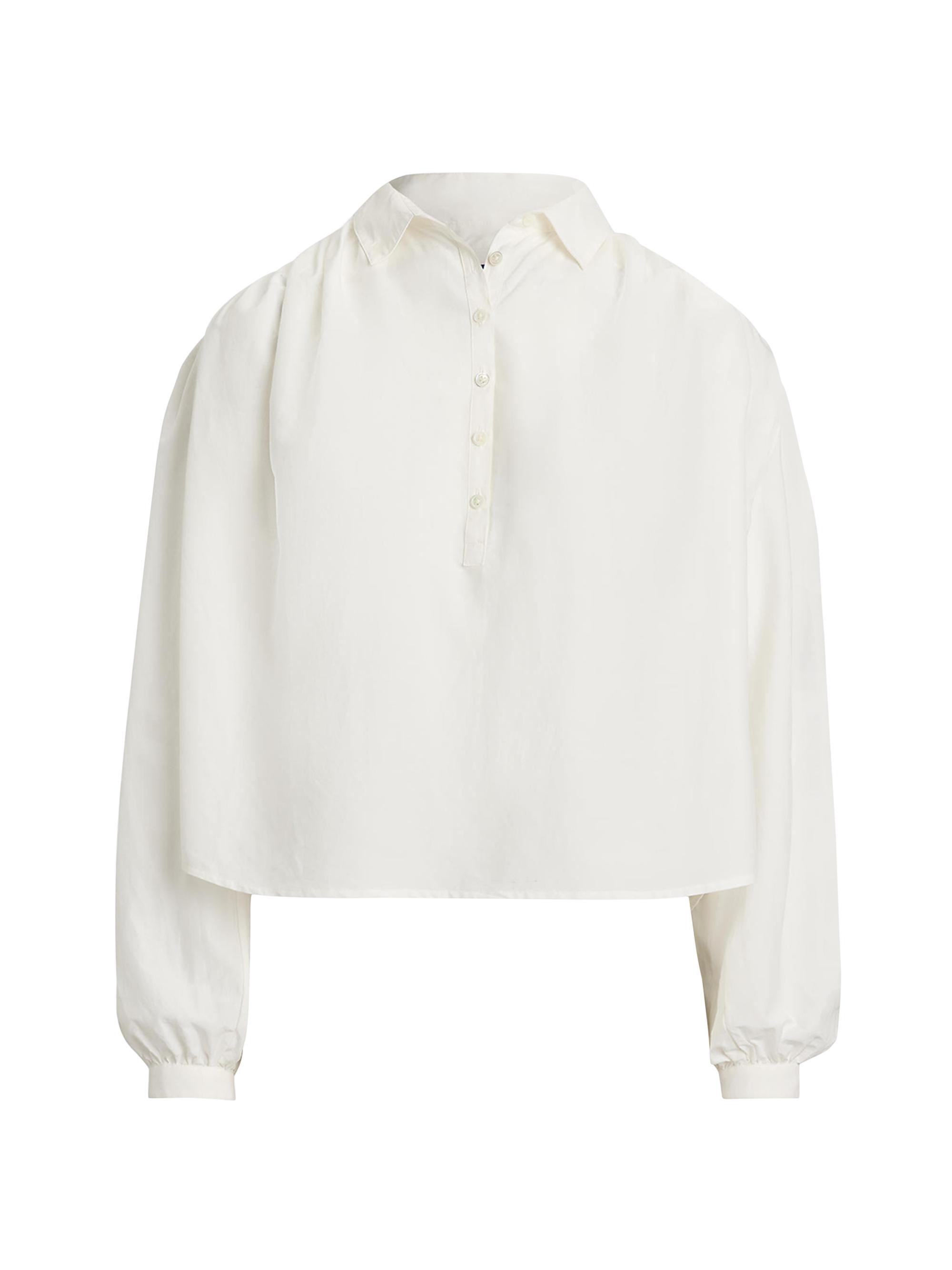 Polo Ralph Lauren Pleated Cotton-Silk Shirt | Saks Fifth Avenue