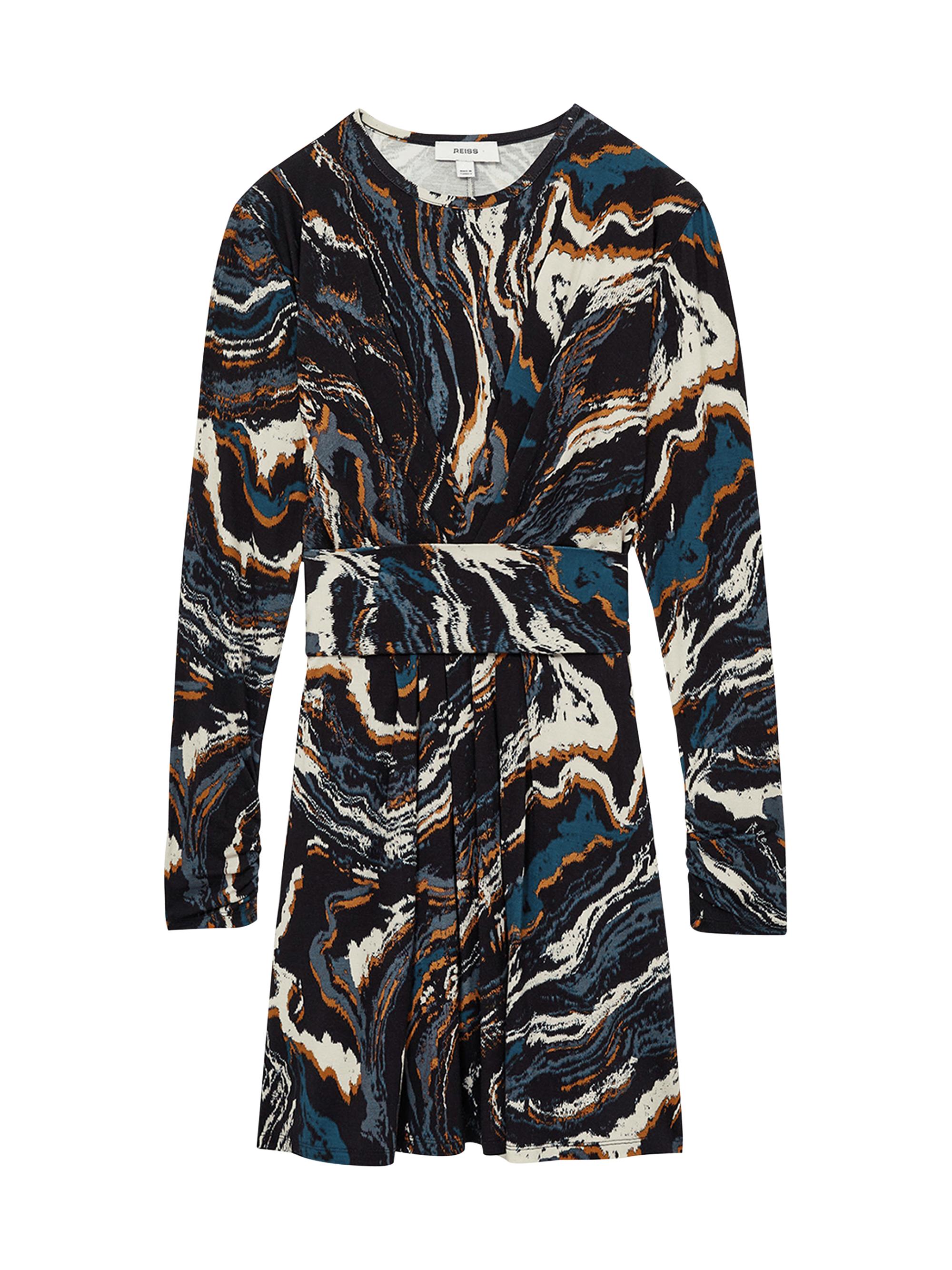 Reiss Atelier Women's Jasmine Abstract Jersey Minidress - Black Pattern