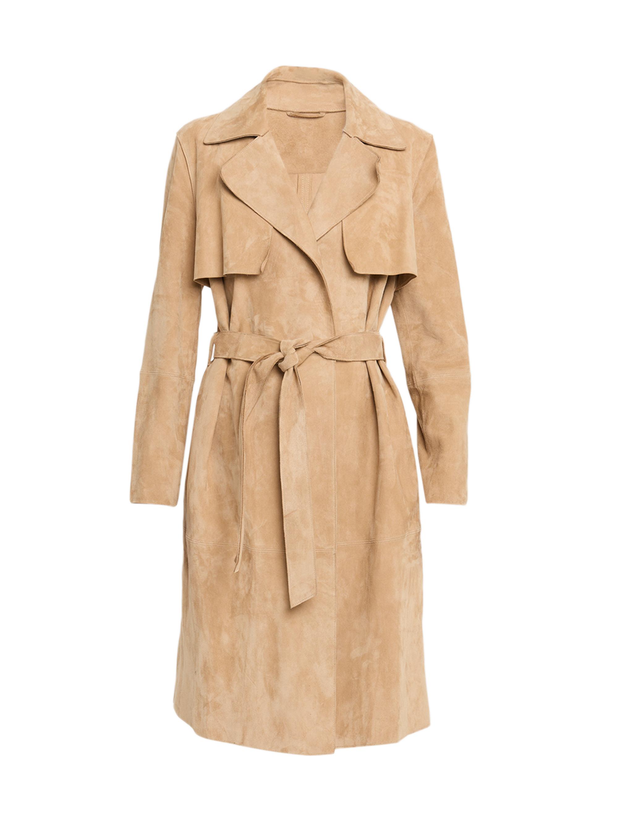 Fleurette Women's Sylvie Suede Trench Coat - Camel