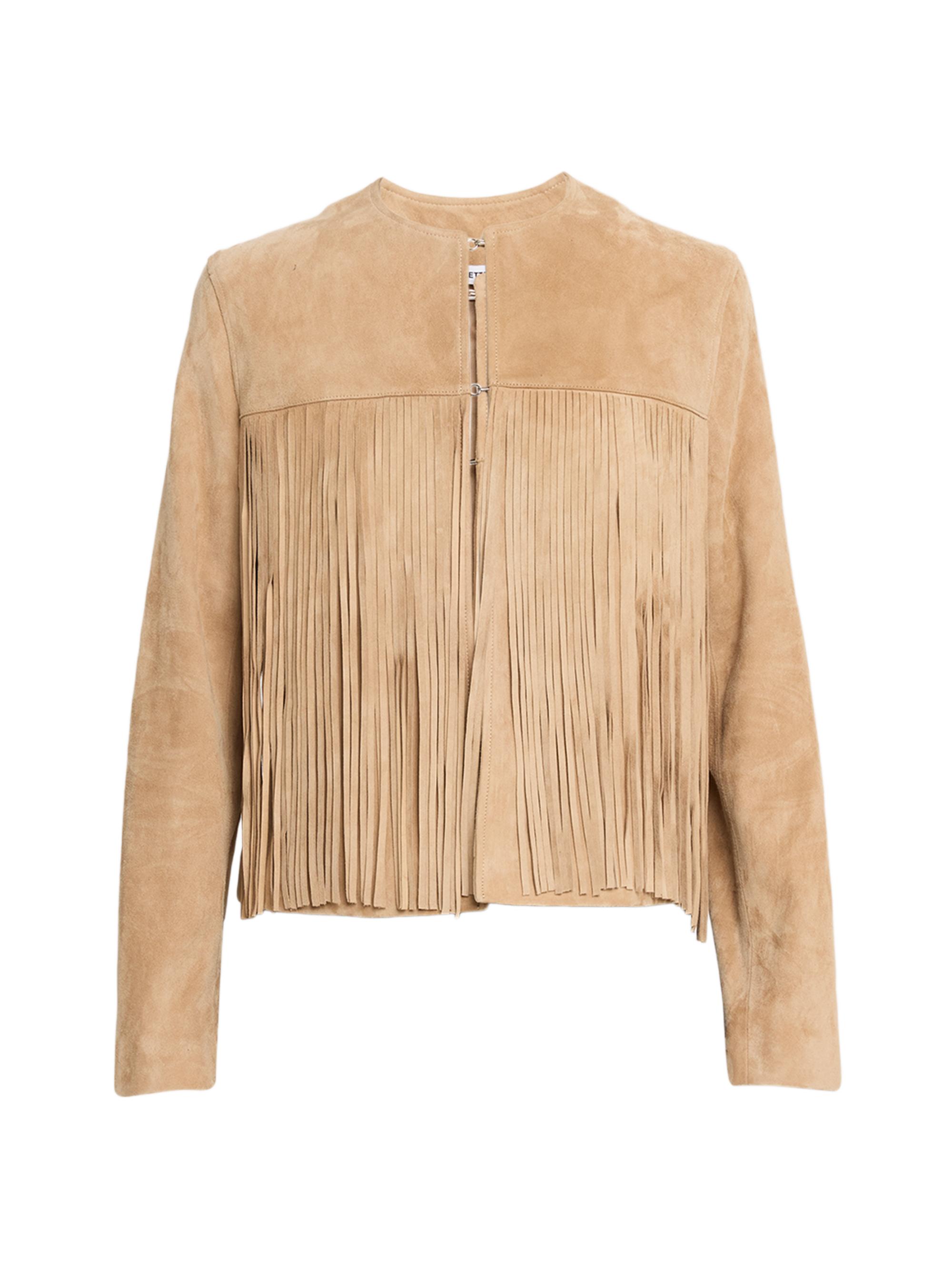 Fleurette Women's Chloe Suede Fringe Jacket - Camel