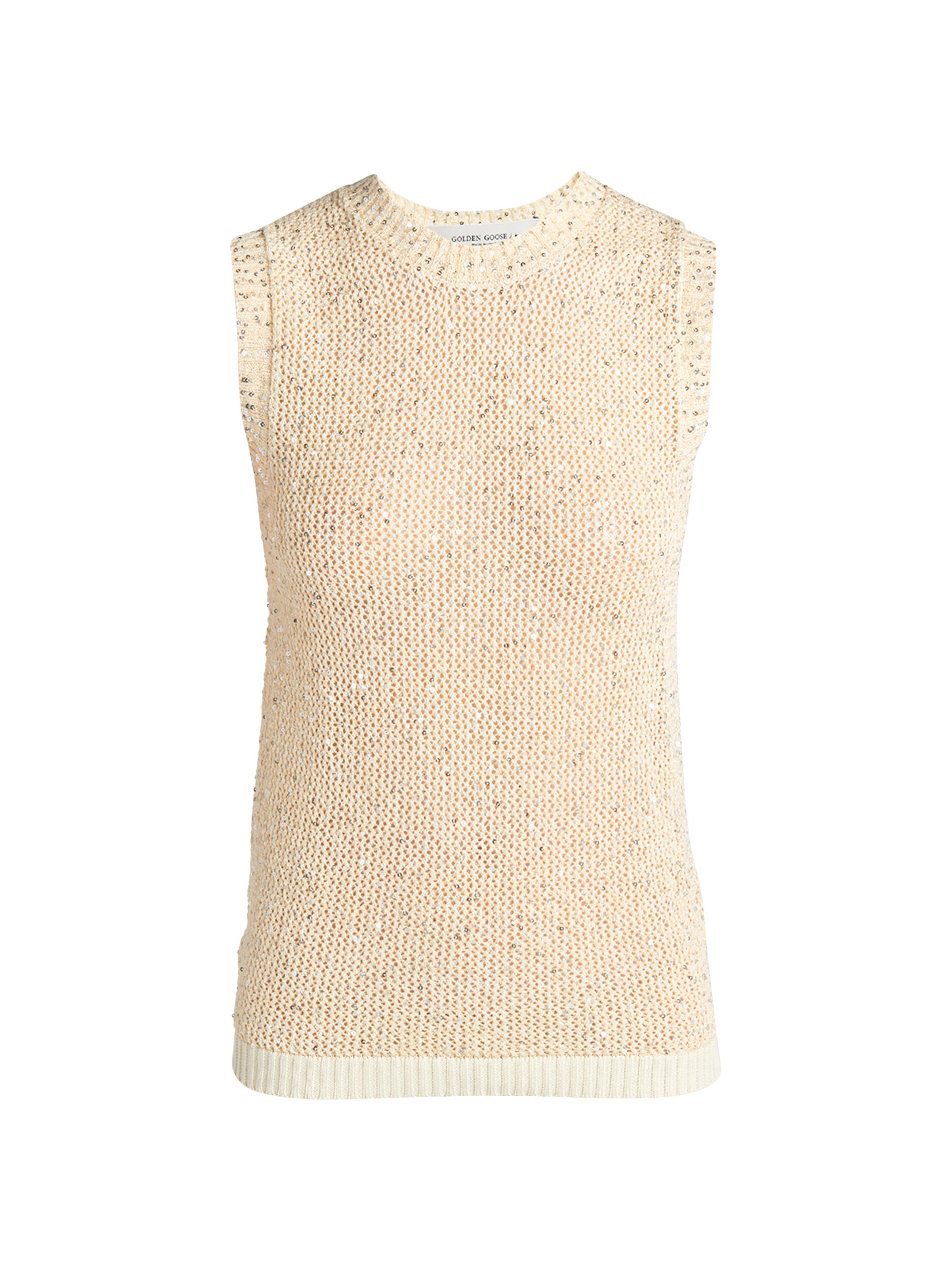 Golden Goose Women's Journey Sequined Knit Tank Top - White