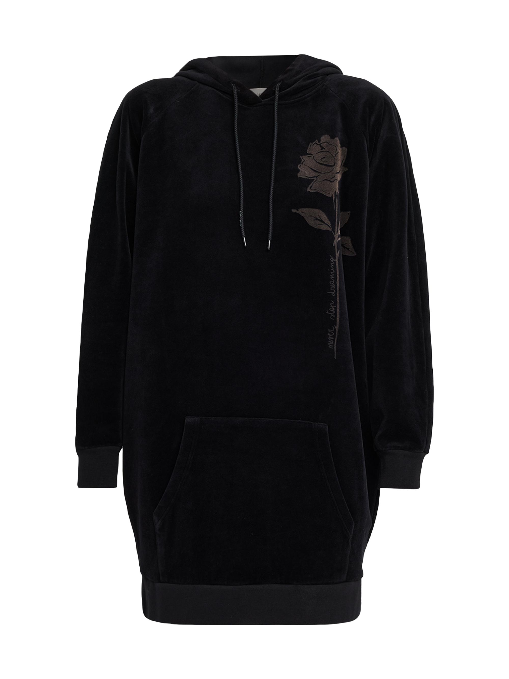 Golden Goose Women's Journey Velvet Hoodie Minidress - Black
