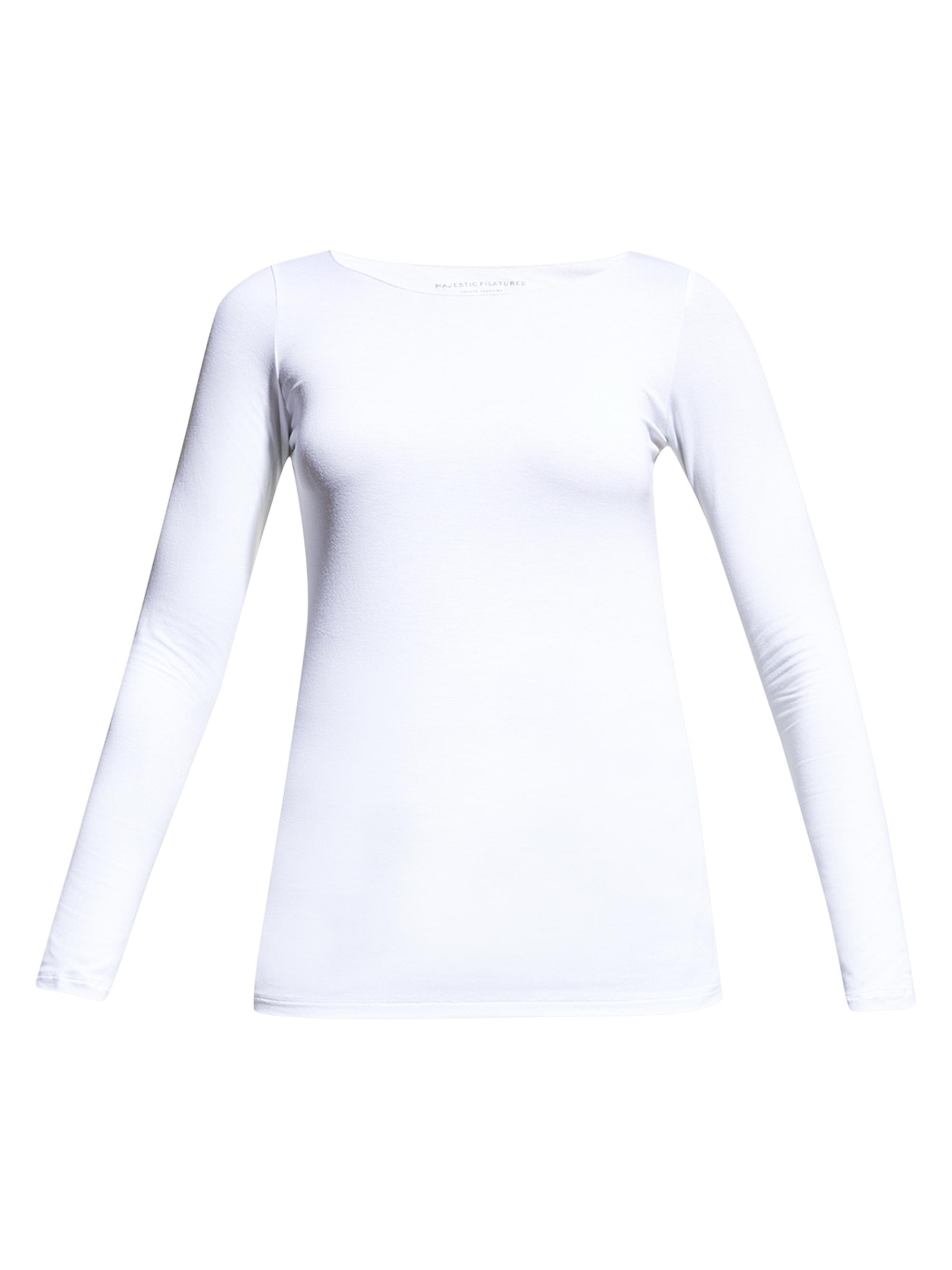 Majestic Filatures Women's Soft Touch Long-Sleeve Top - White