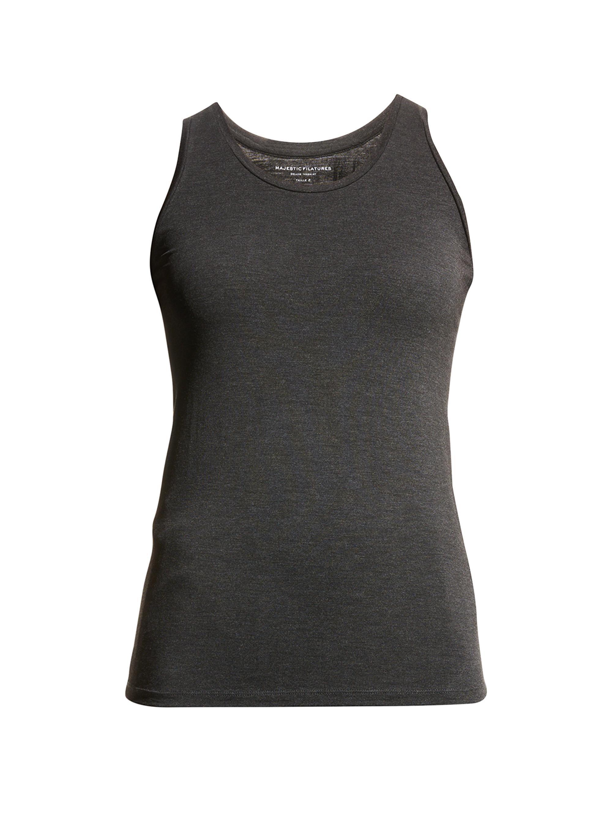 Majestic Filatures Women's Soft Touch Scoopneck Tank - Dark Grey