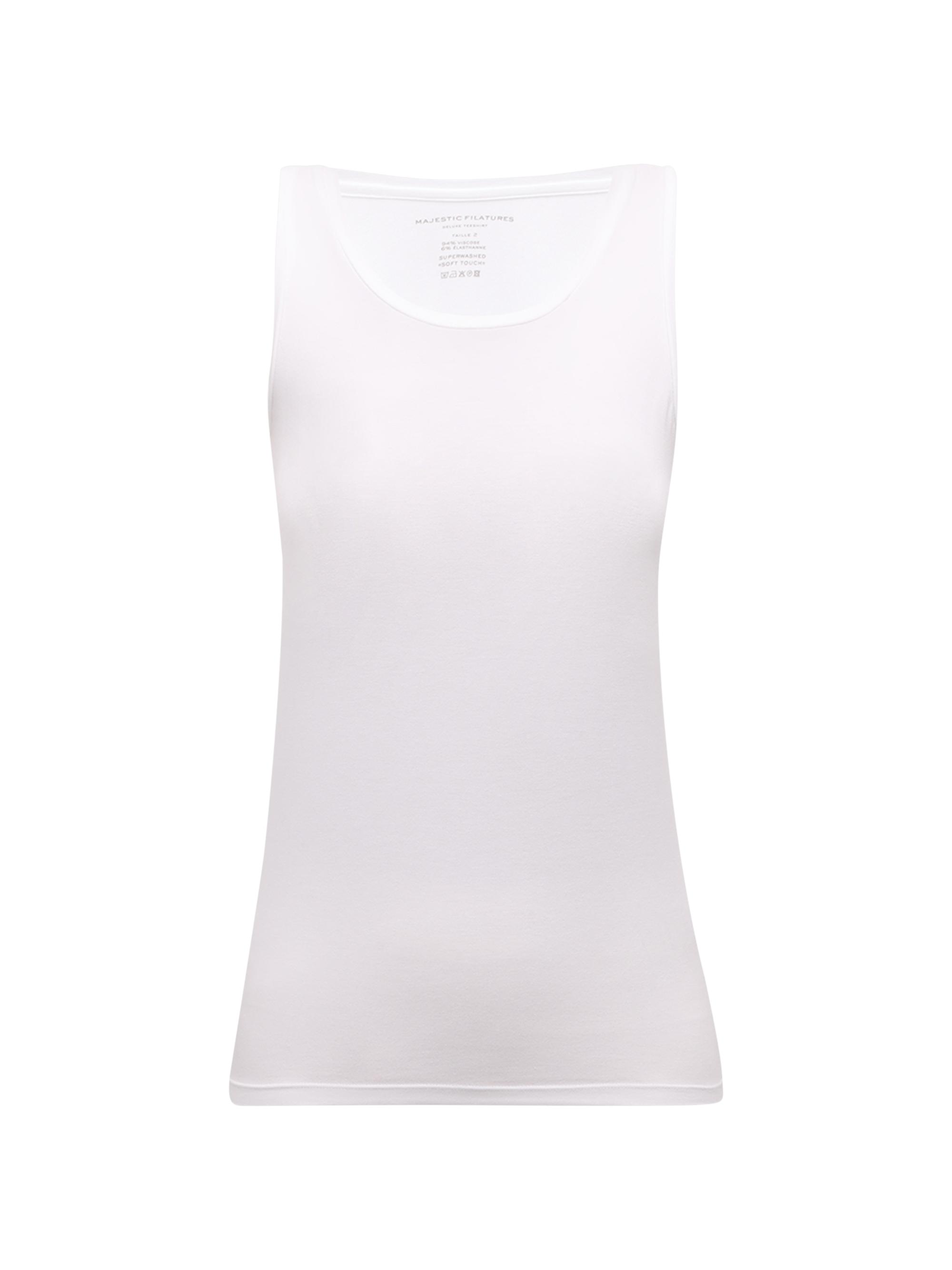 Majestic Filatures Women's Soft Touch Scoopneck Tank - White
