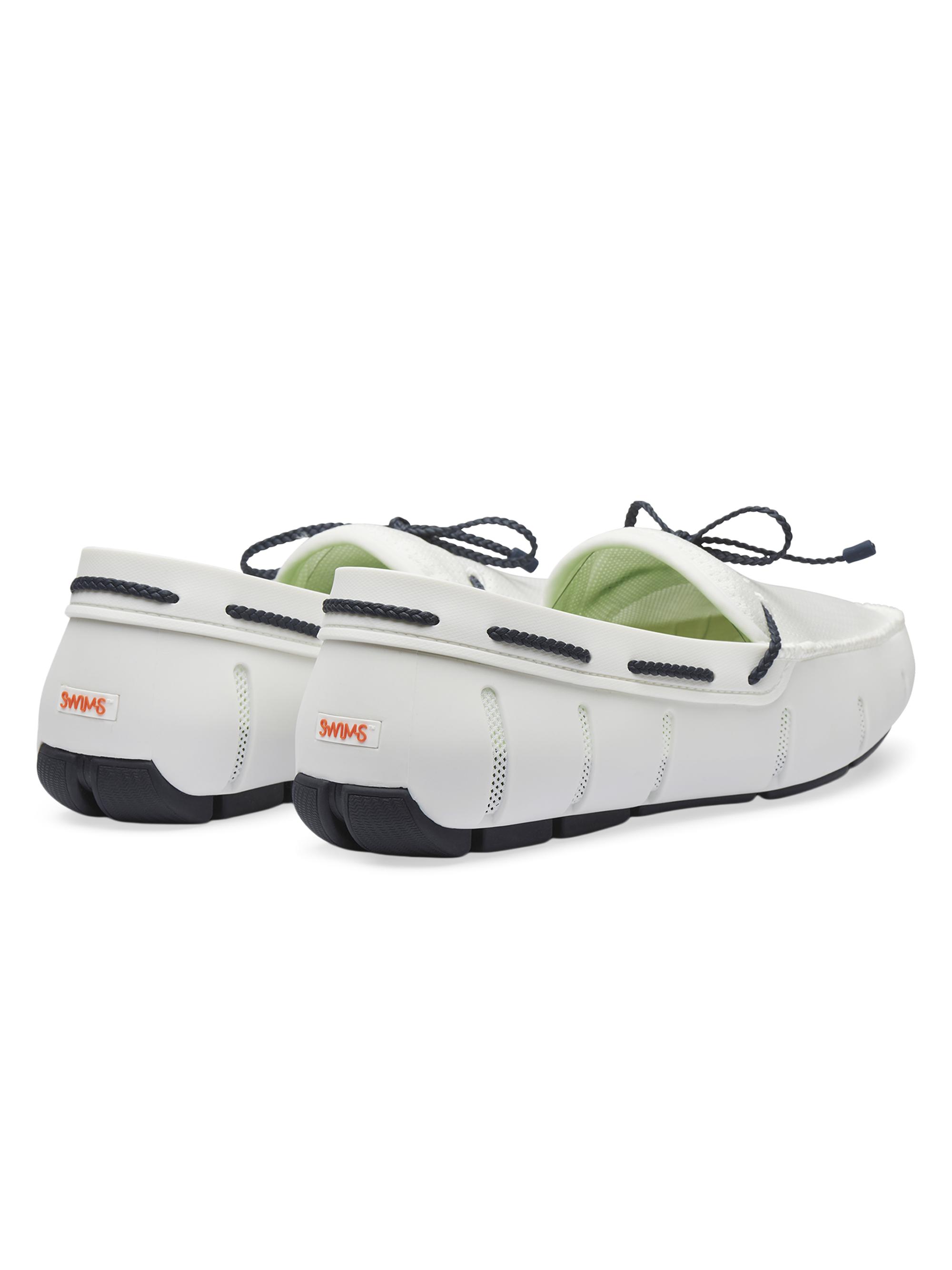 Swims Men's Braided Lace Loafers - White Navy | Thumbnail 3