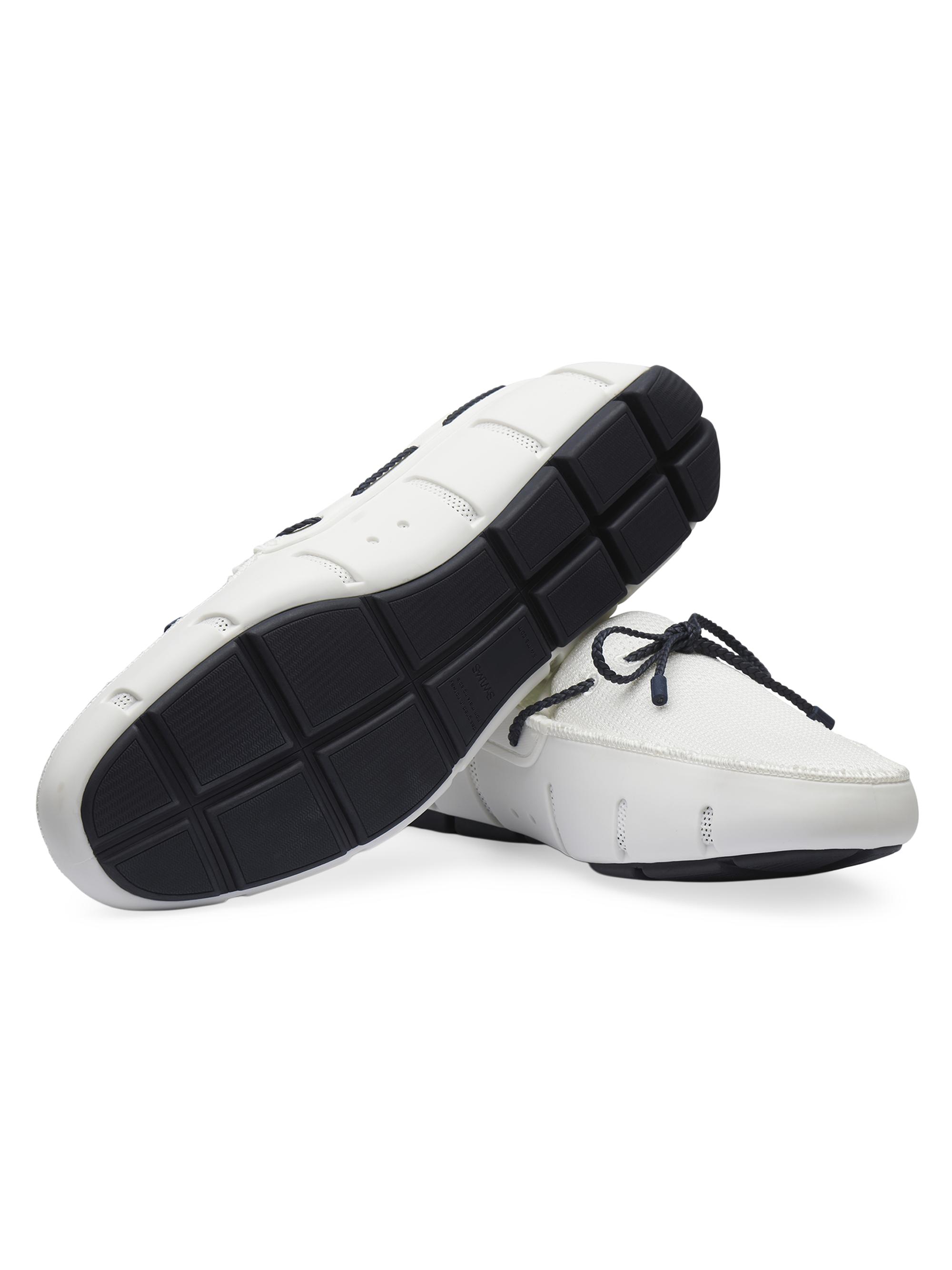 Swims Men's Braided Lace Loafers - White Navy | Thumbnail 4