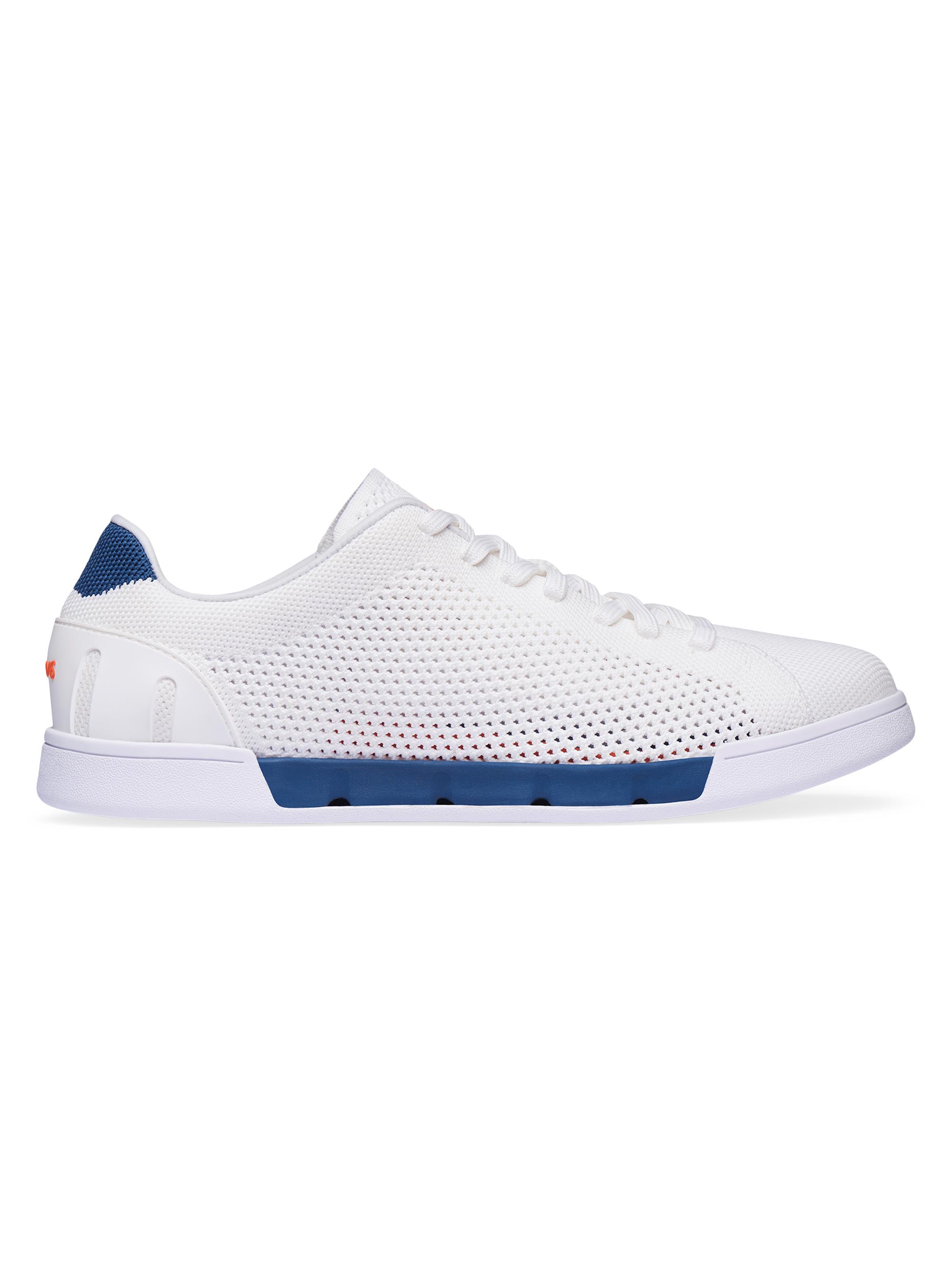 Swims Men's Breeze Tennis Knit Low-Top Sneakers - White Ensign Blue
