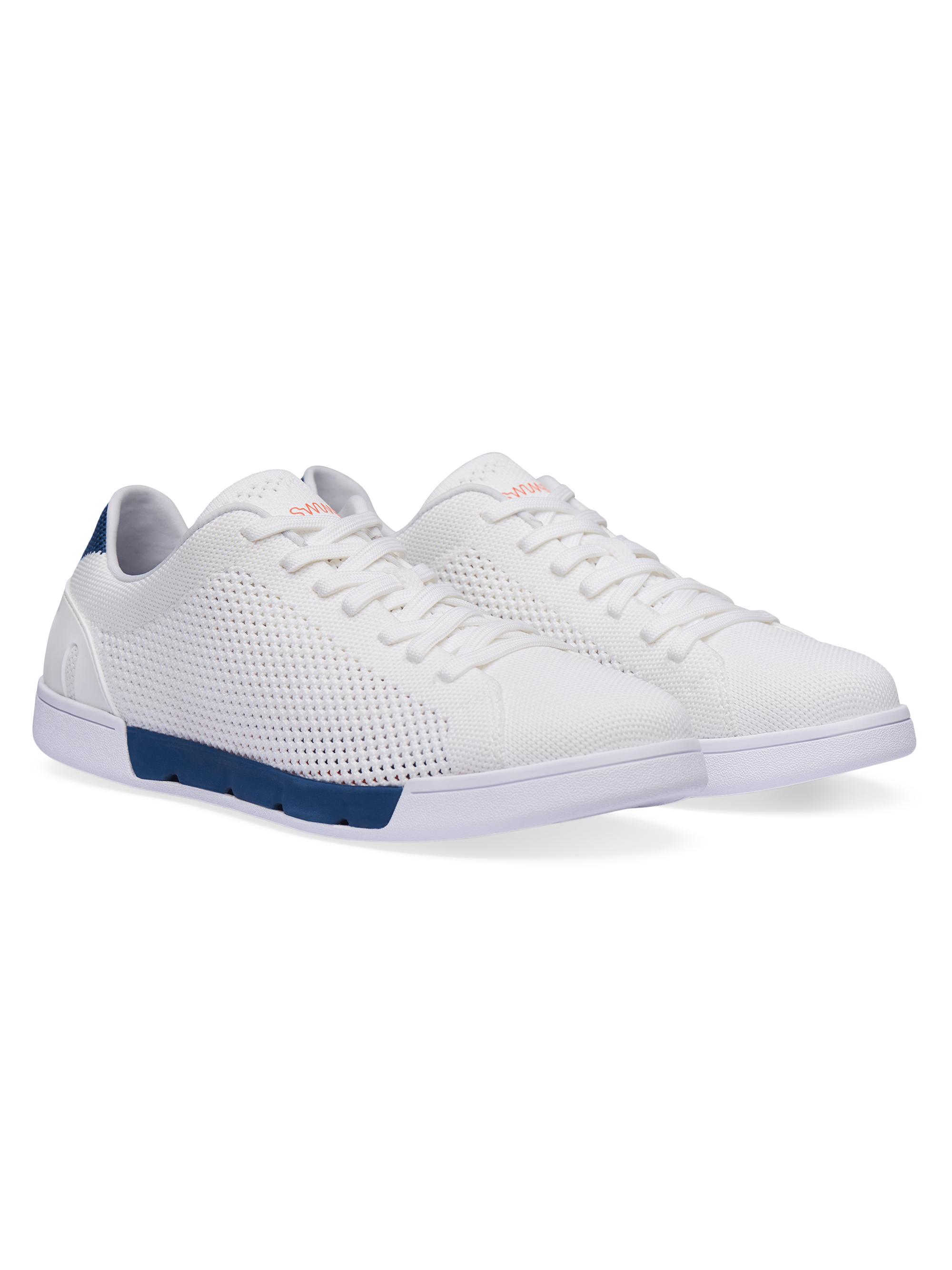 Swims Men's Breeze Tennis Knit Low-Top Sneakers - White Ensign Blue | Thumbnail 2