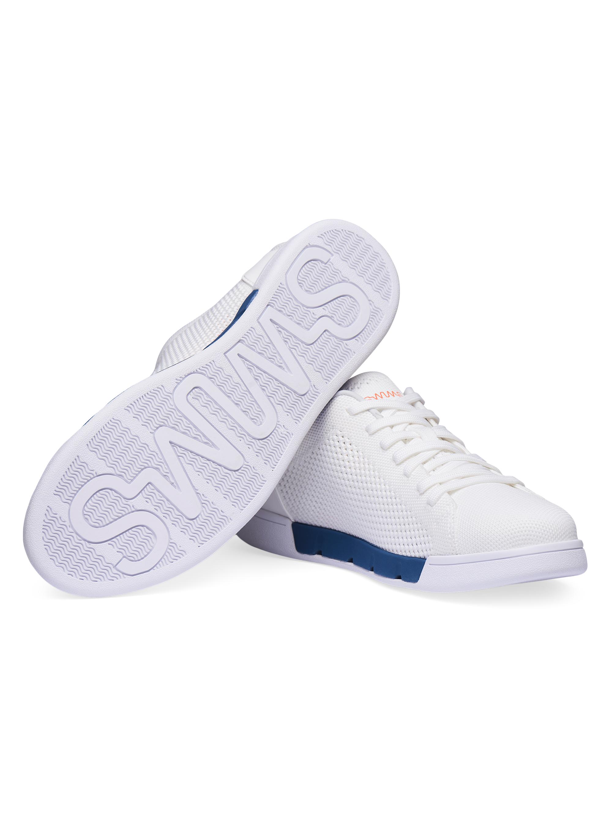 Swims Men's Breeze Tennis Knit Low-Top Sneakers - White Ensign Blue | Thumbnail 4