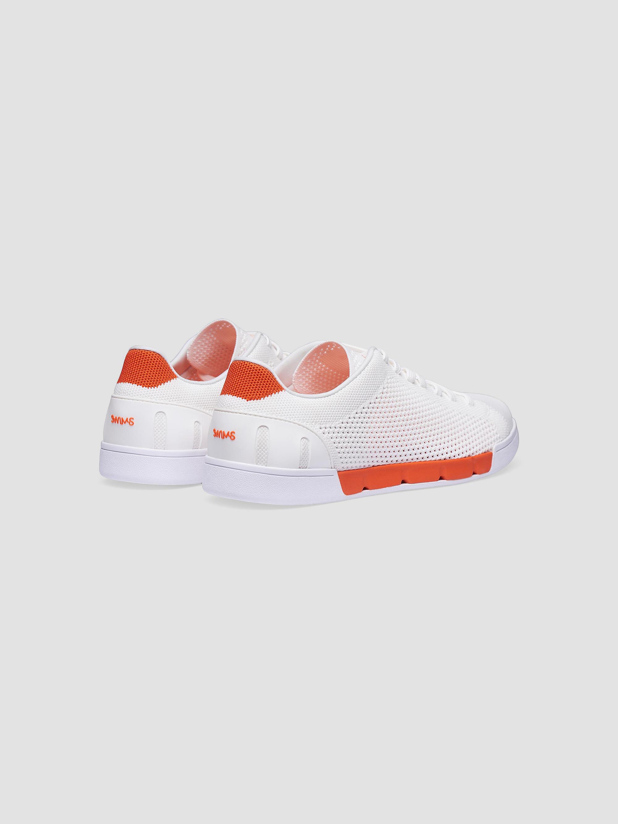 Swims Men's Breeze Tennis Knit Low-Top Sneakers - White Swim Orange | Thumbnail 3