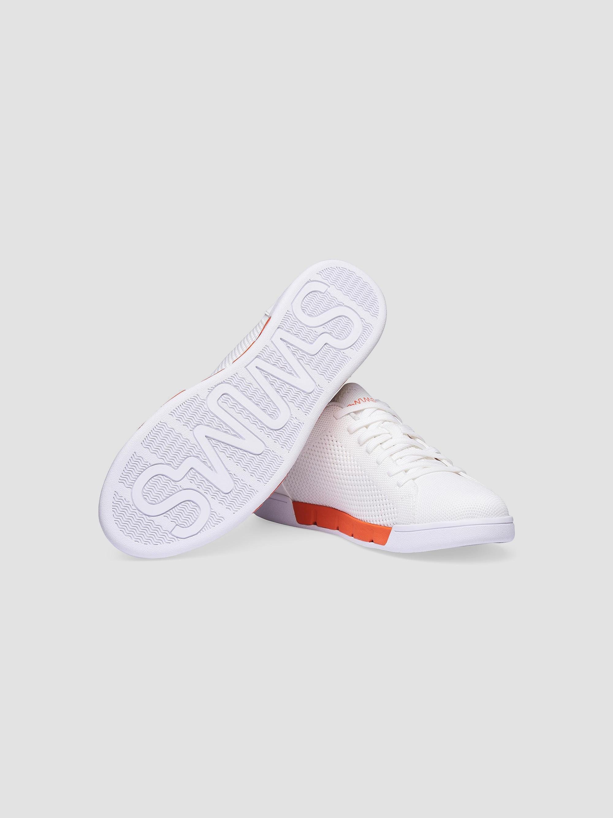 Swims Men's Breeze Tennis Knit Low-Top Sneakers - White Swim Orange | Thumbnail 4