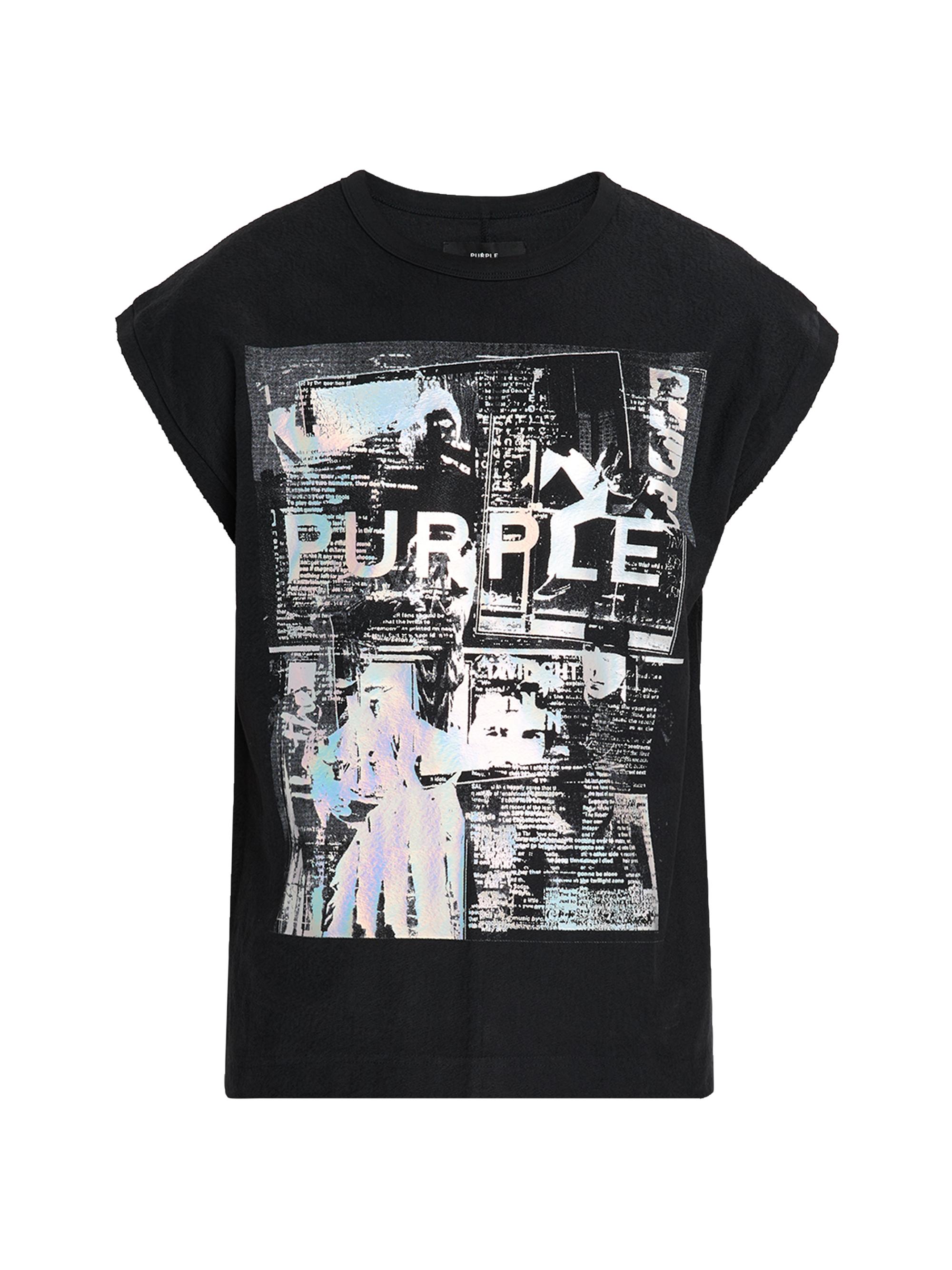 Purple Brand Men's Graphic Cotton Jersey Tank Top - Black