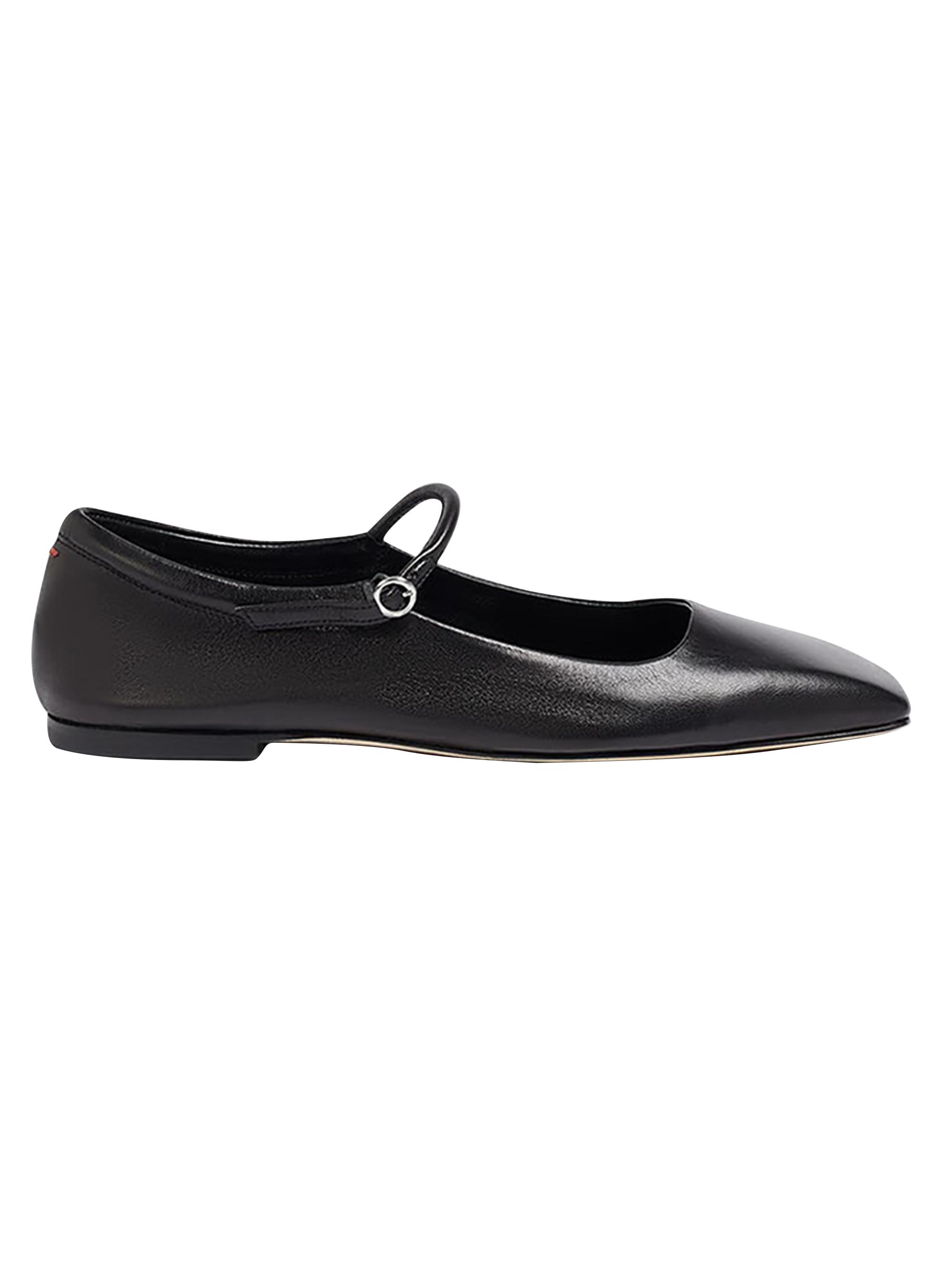 aeyde Women's Uma Leather Mary Jane Ballerina Flats - Black
