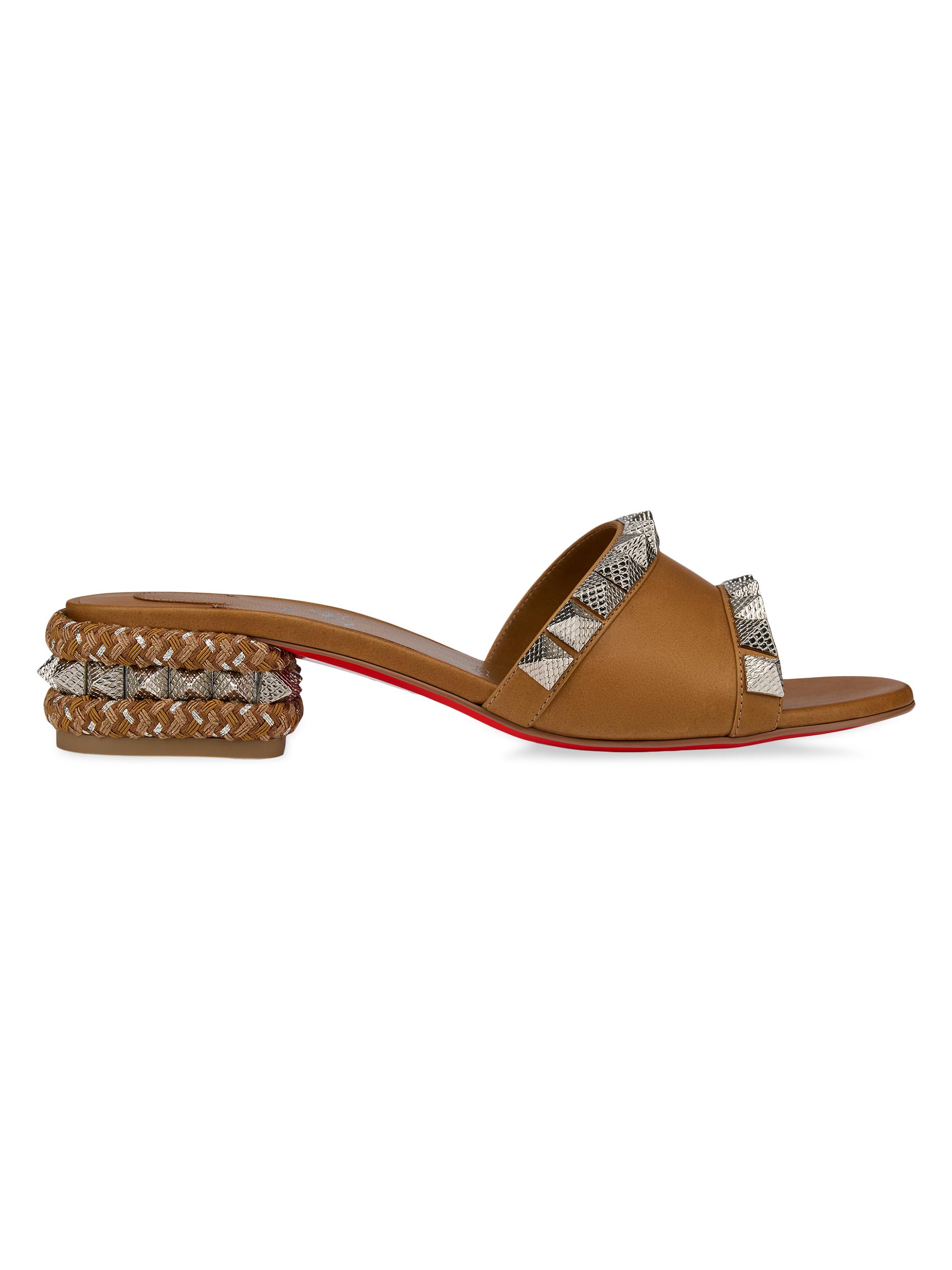 Christian Louboutin Women's Pyramule 30MM Flats - Terra
