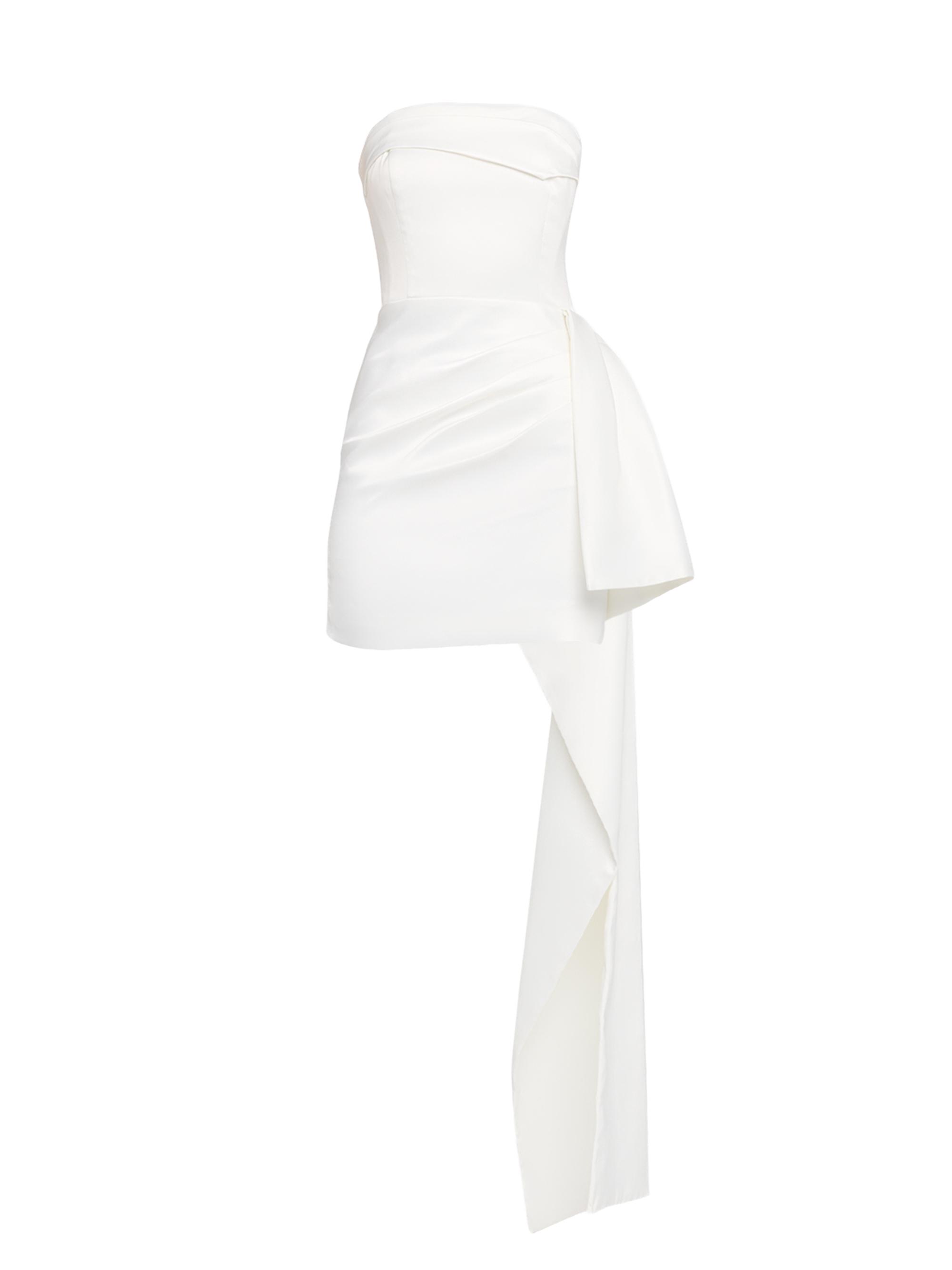 Nicholas the Label Women's Calliope Strapless Draped Satin Minidress - Pearl