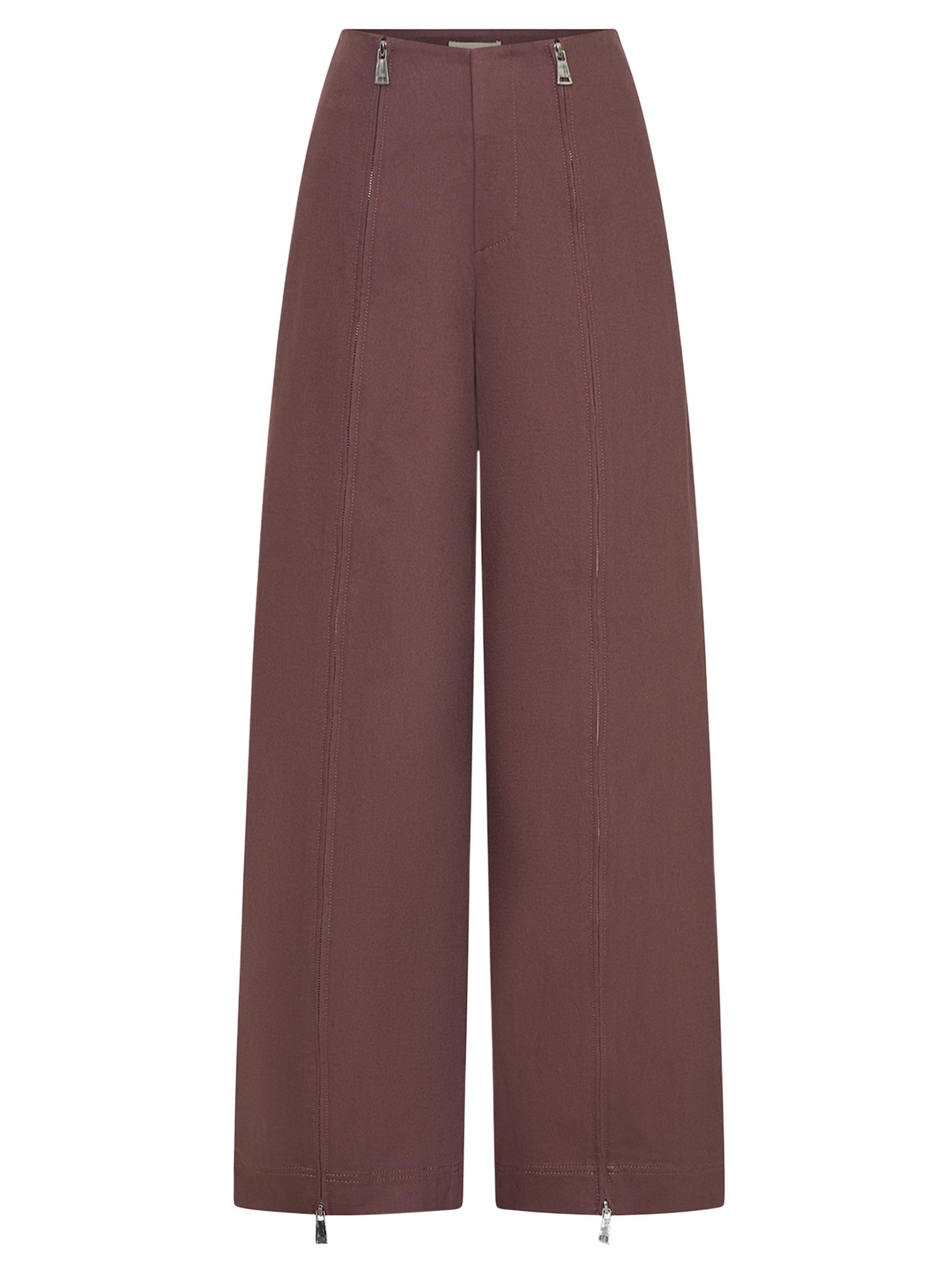 Nicholas the Label Women's Amalia Wide-Leg Zipper Pants - Dark Purple