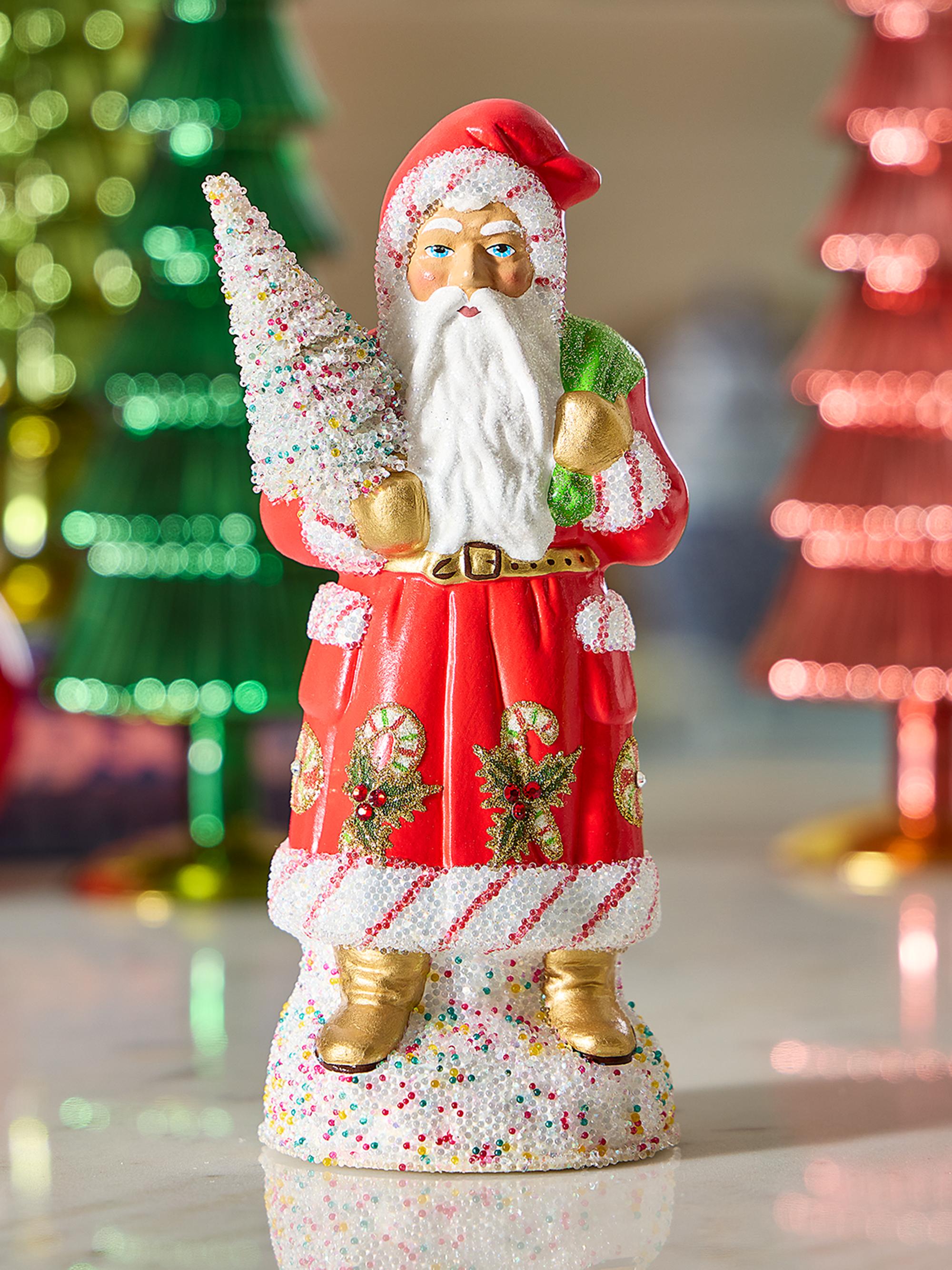 Ino Schaller Small Candy Cane Santa Tabletop Figurine