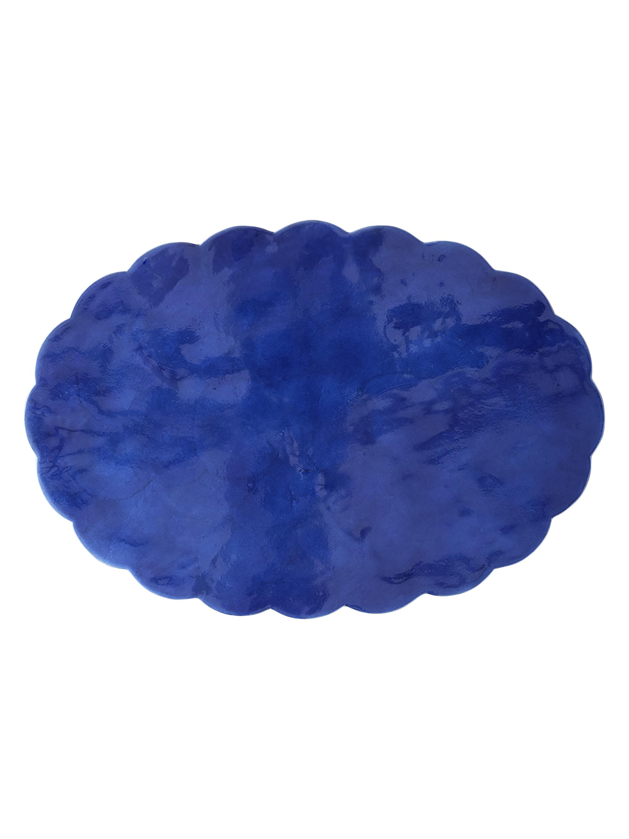 Shellcraft 4-Piece Capiz Shell Oval Placemats - Blue
