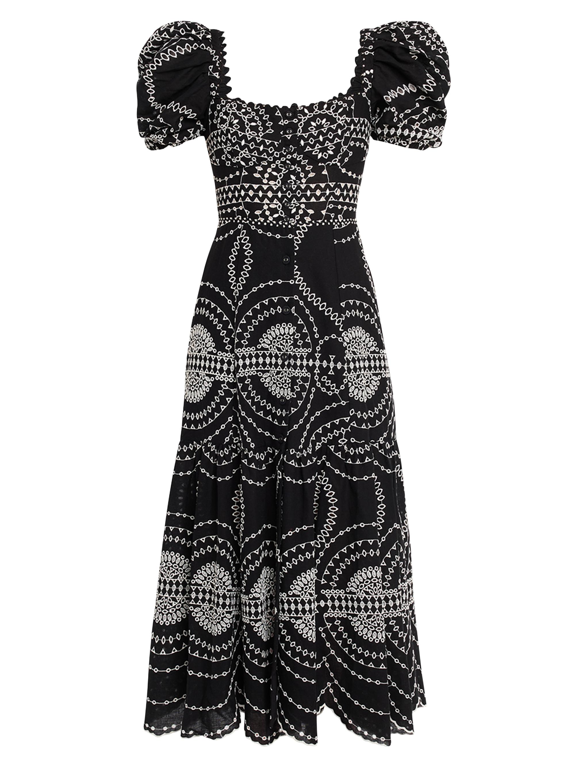 Charo Ruiz Ibiza Women's Kaysa Linen-Blend Midi-Dress - Black Multi