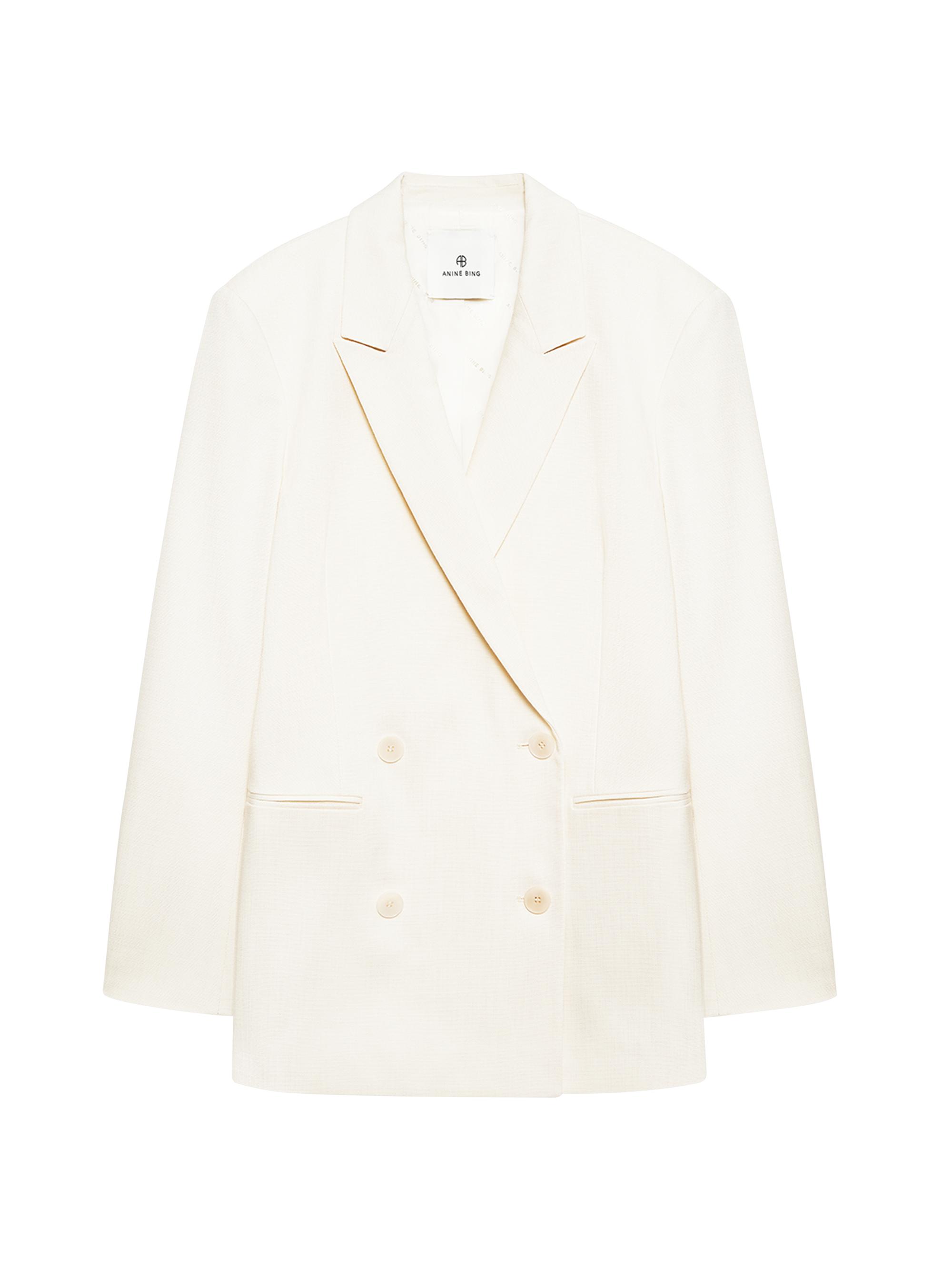 Anine Bing Women's Jasmine Double-Breasted Blazer - Cream