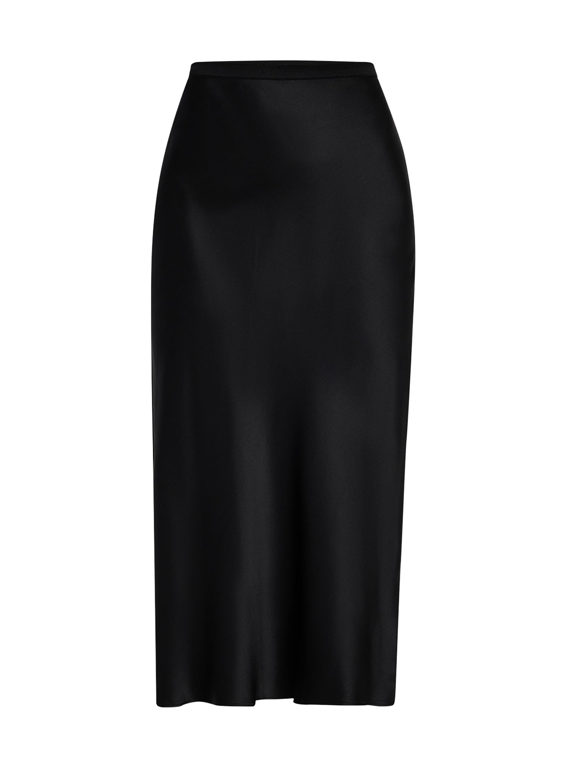 Anine Bing Women's Bar Silk Bias-Cut Skirt - Black