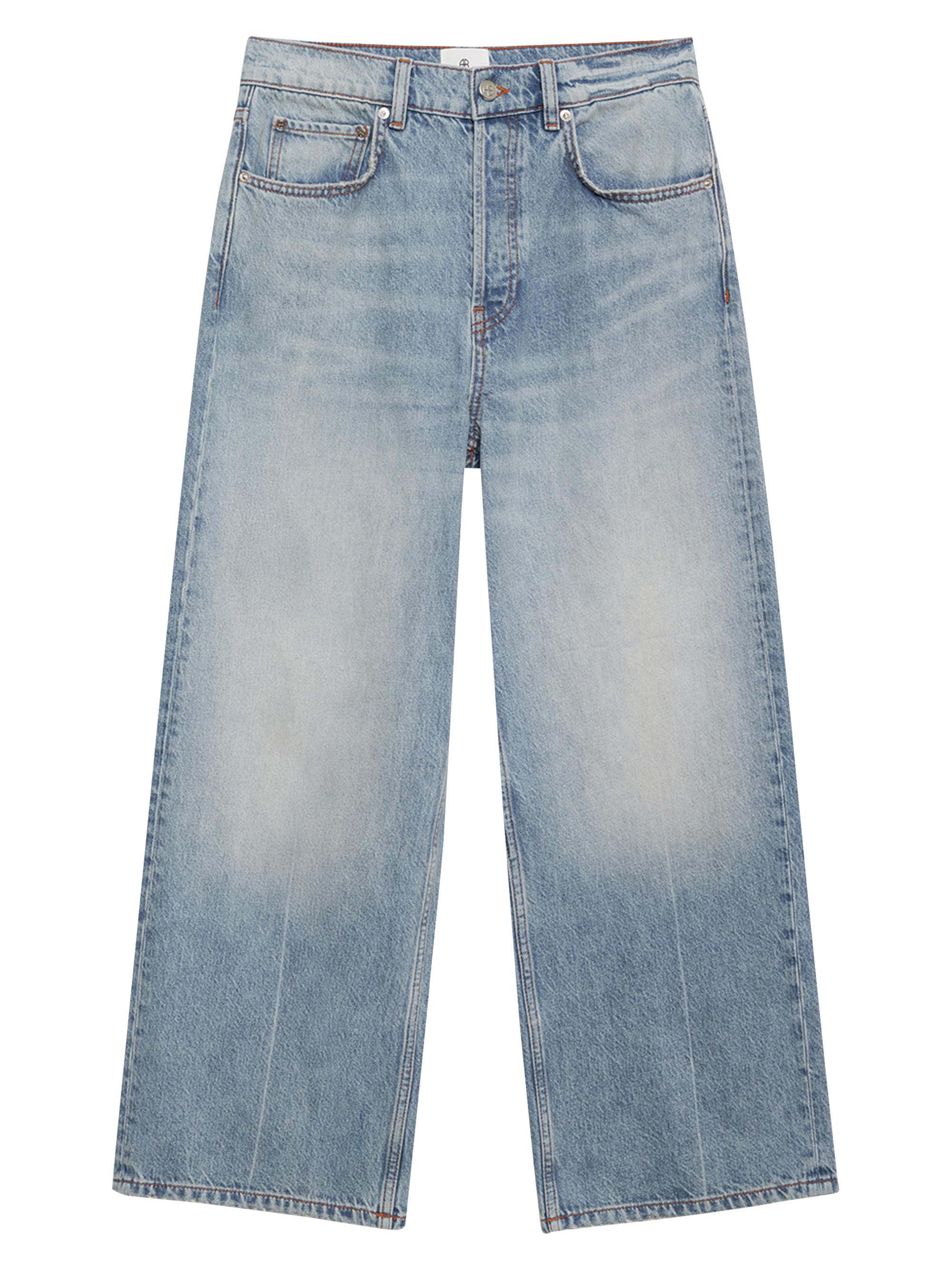 Anine Bing Women's Heath Mid-Rise Wide-Leg Jeans - Medium Blue