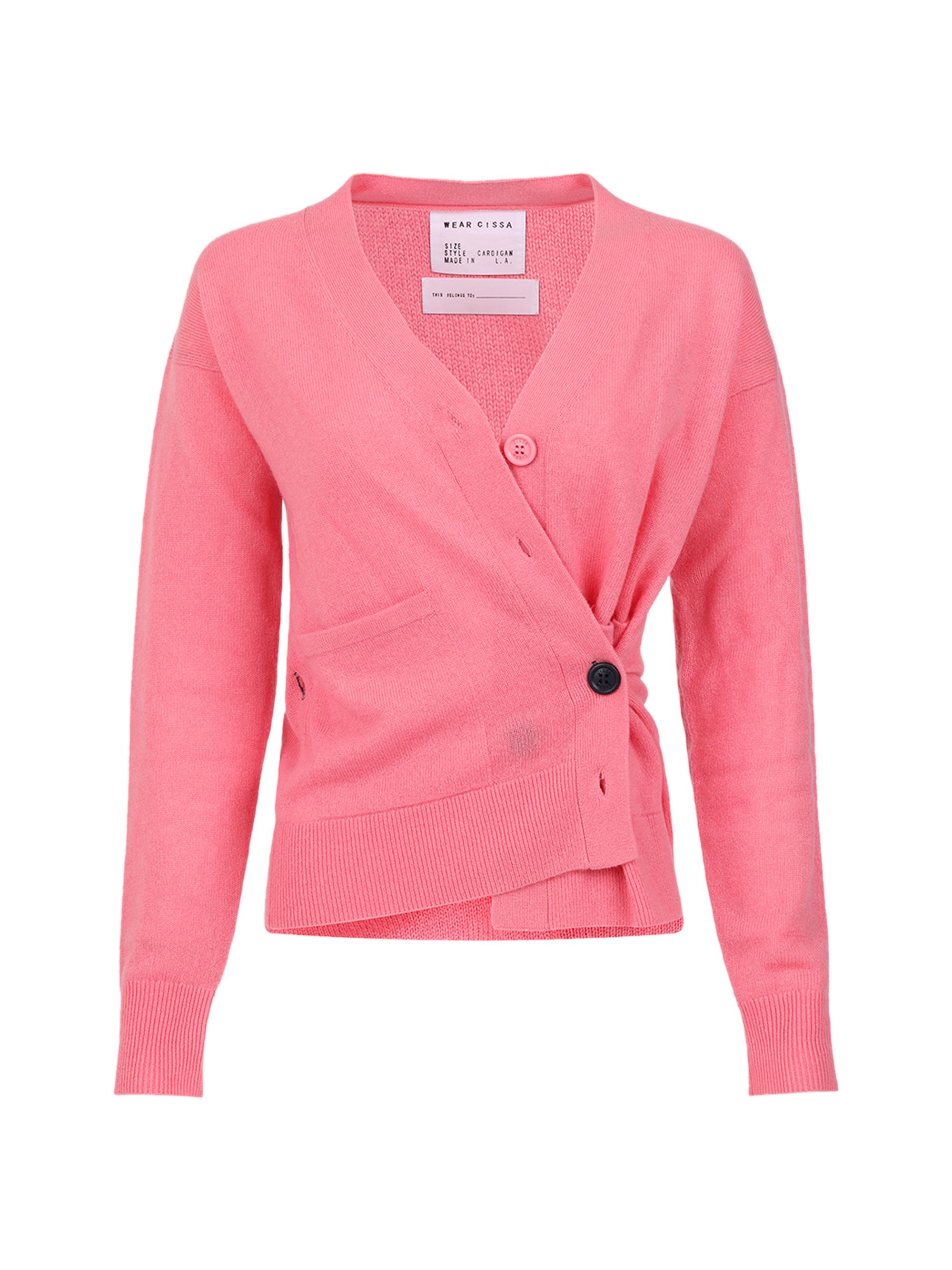 Cissa Women's The Wrap Wool-Cashmere Cardigan - Bubble Pink