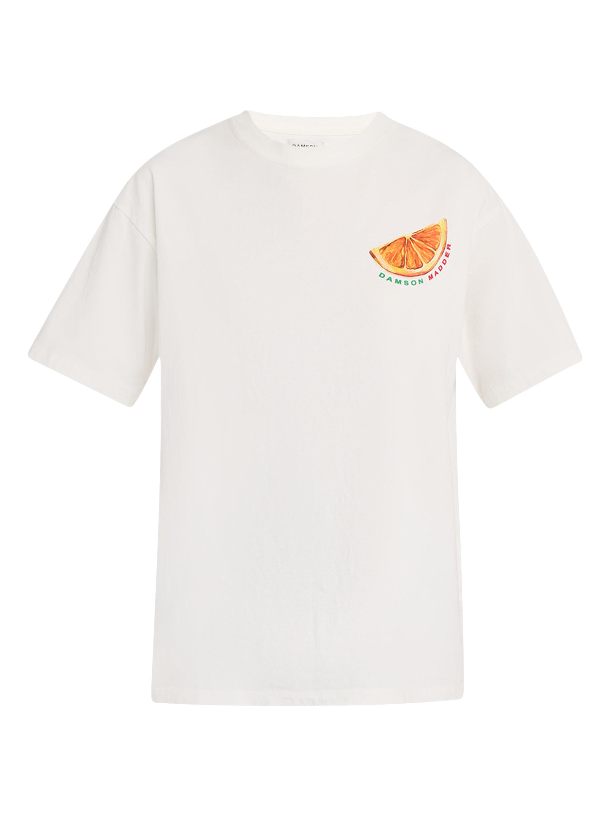 Damson Madder Women's Spritz Crewneck Boyfriend T-Shirt - White