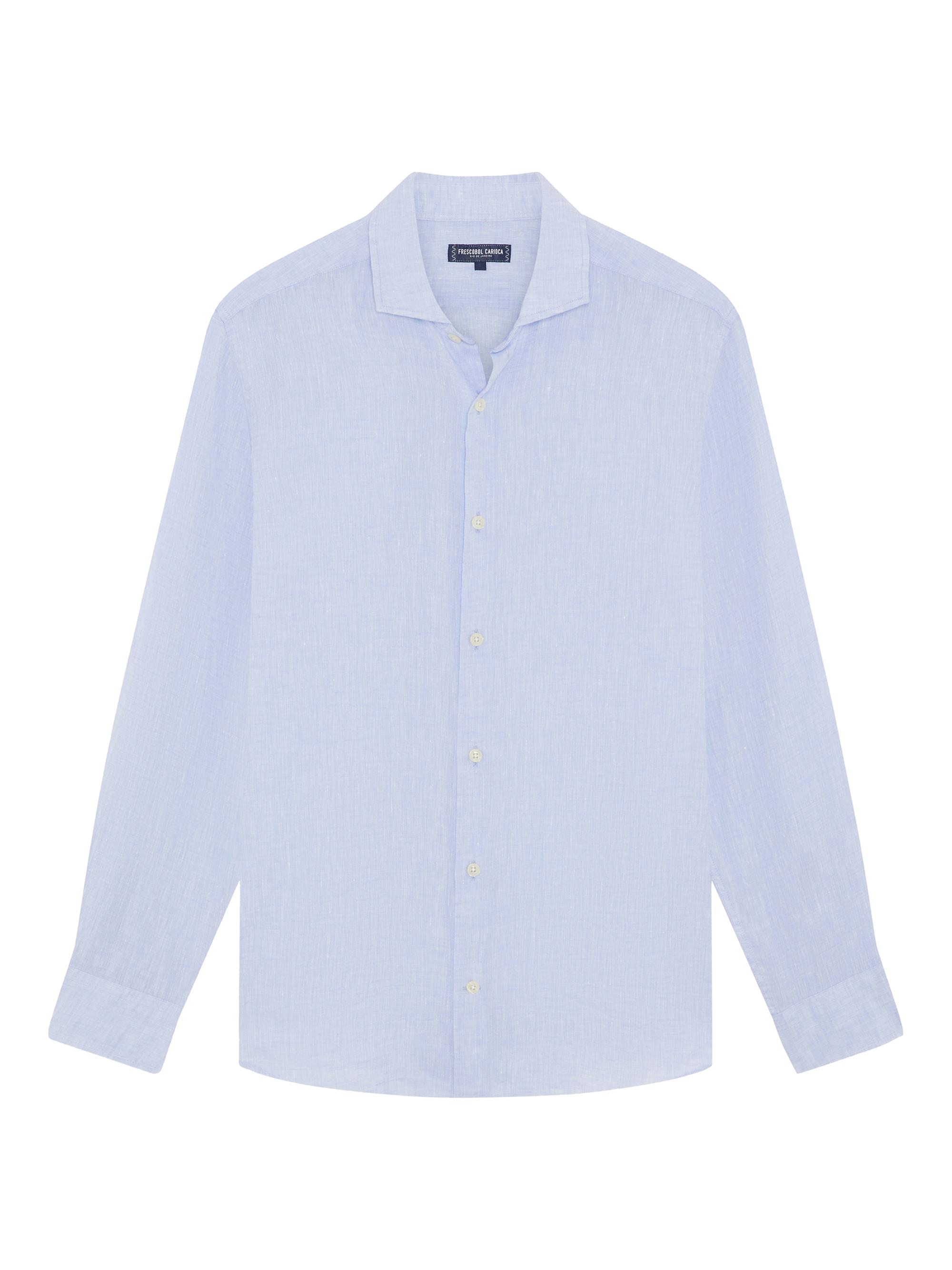 Frescobol Carioca Men's Antonio Linen Button-Front Shirt - Baby Blue