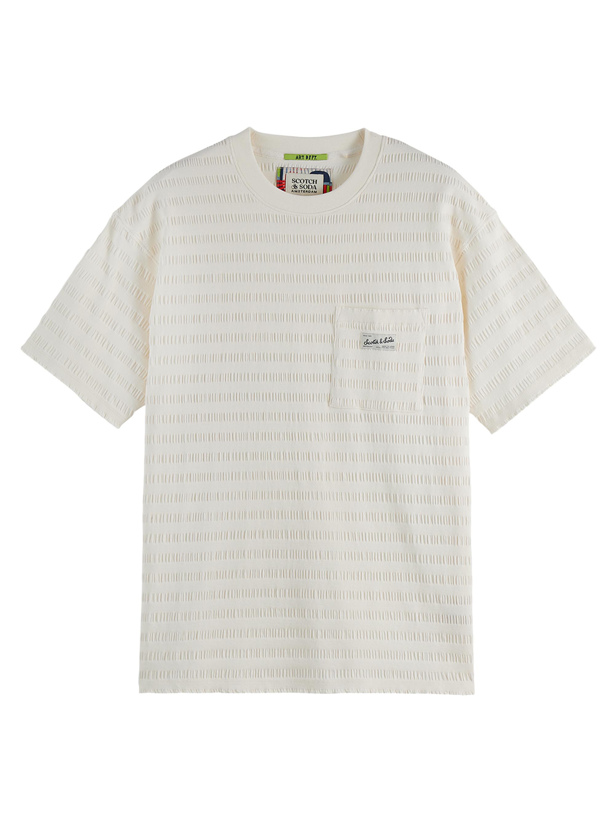 Scotch & Soda Men's Striped Stretch-Cotton T-Shirt - Eggshell